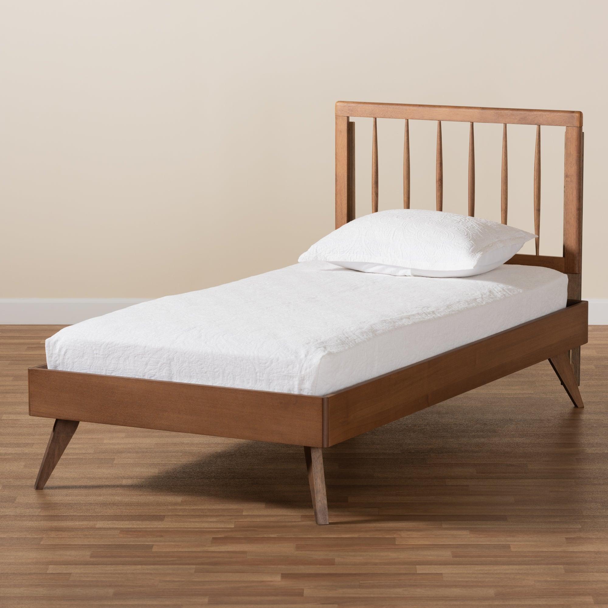 Toru Mid-Century Modern Ash Finished Wood Platform Bed