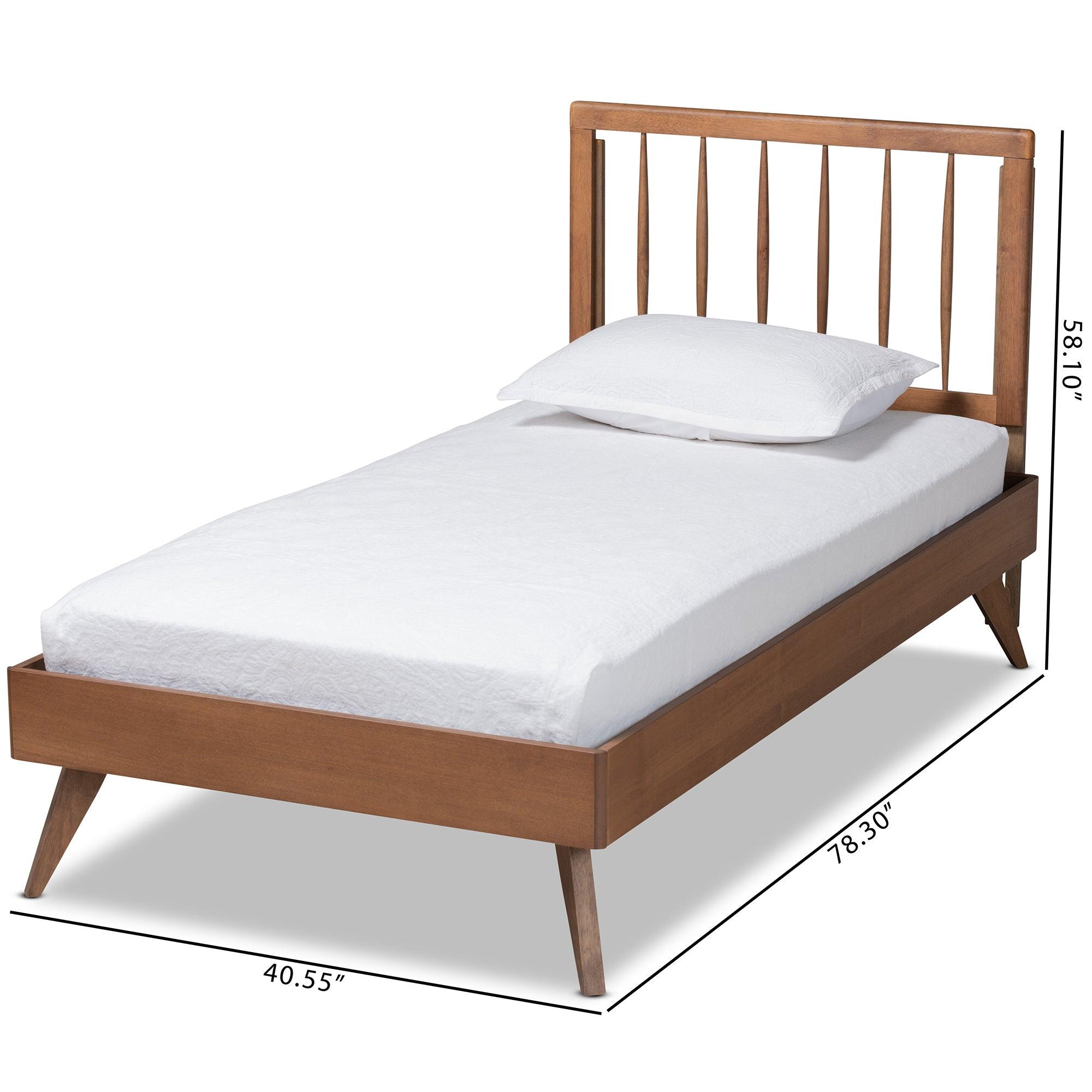 Toru Mid-Century Modern Ash Finished Wood Platform Bed