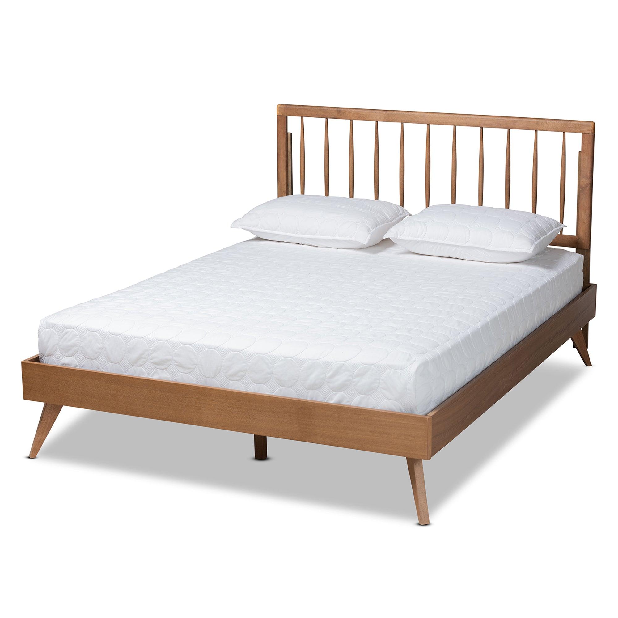 Toru Mid-Century Modern Ash Finished Wood Platform Bed