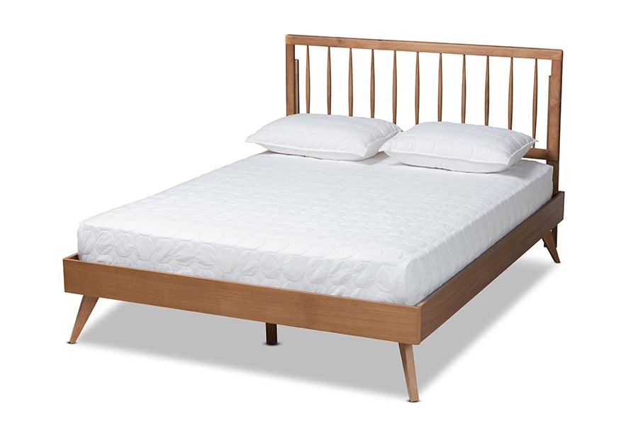 Toru Mid-Century Modern Ash Finished Wood Platform Bed