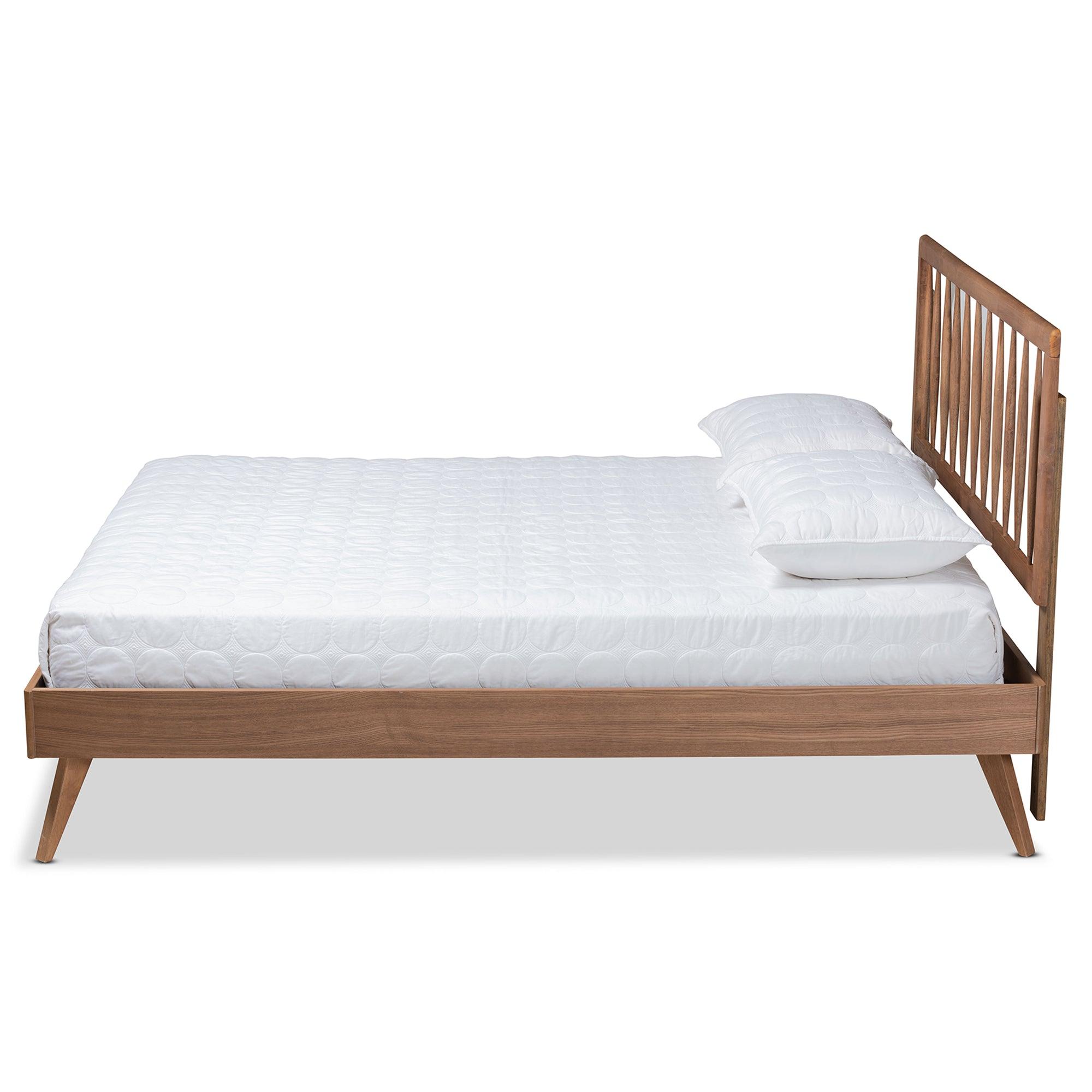 Toru Mid-Century Modern Ash Finished Wood Platform Bed