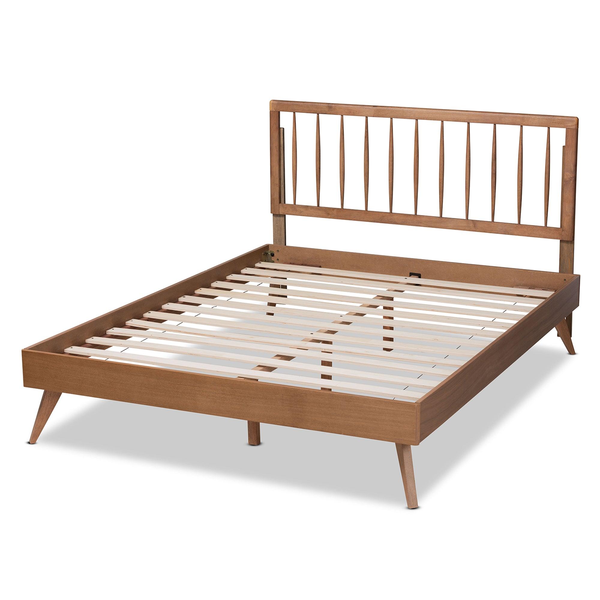 Toru Mid-Century Modern Ash Finished Wood Platform Bed