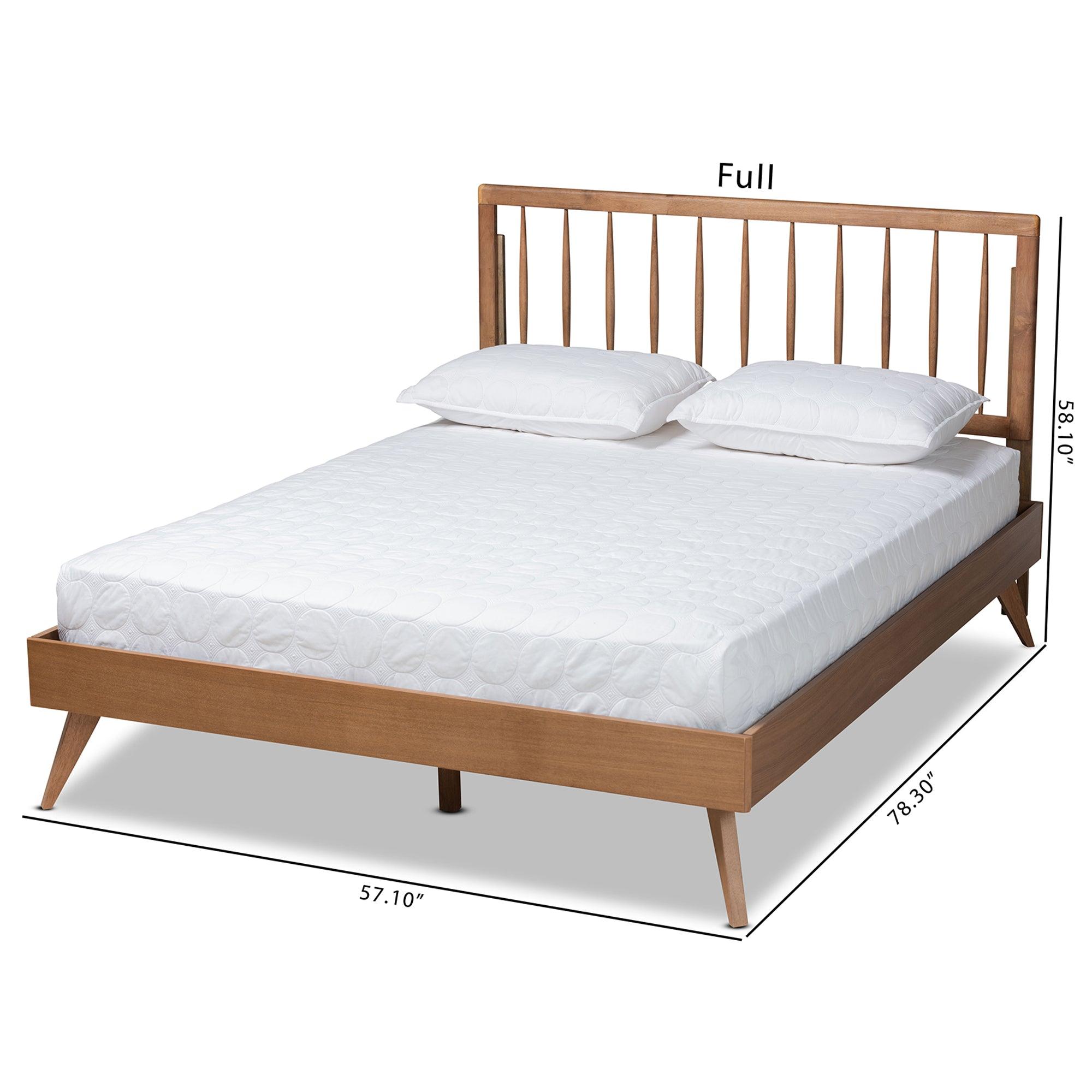 Toru Mid-Century Modern Ash Finished Wood Platform Bed