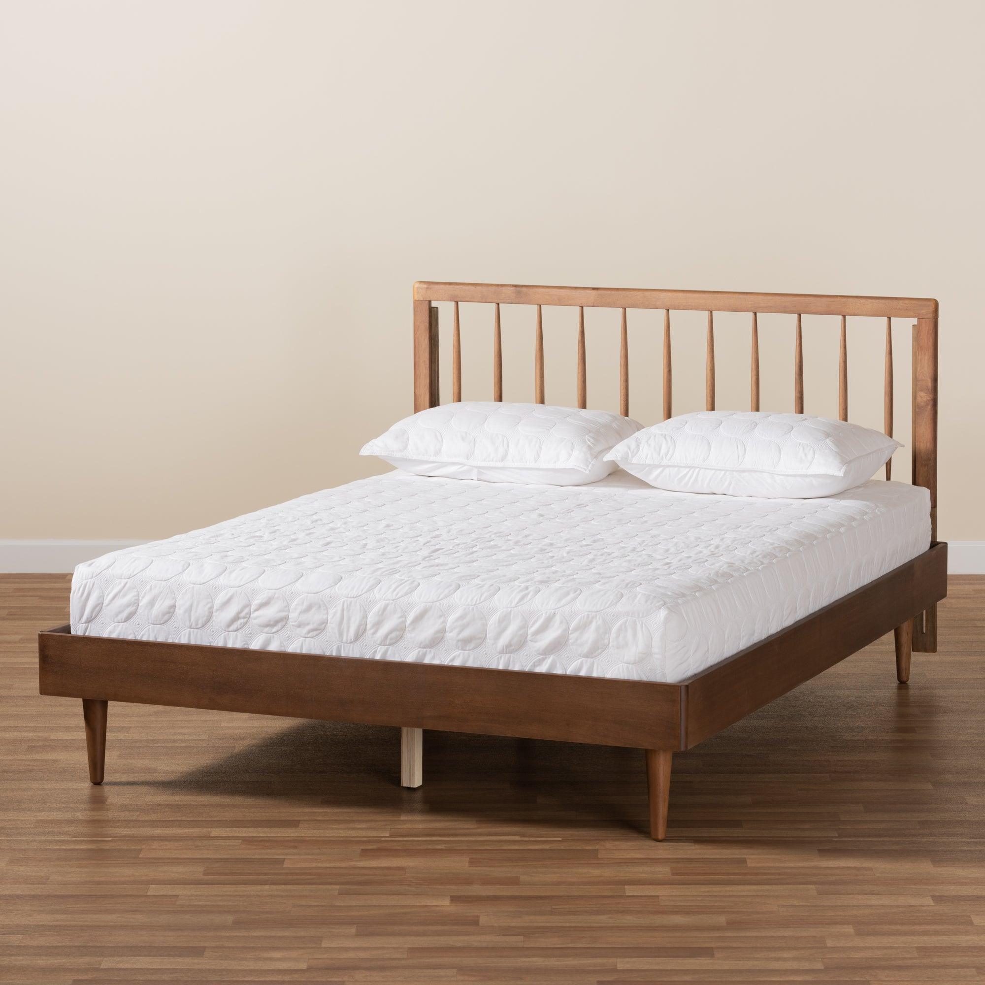 Sora Mid-Century Modern Ash Finished Wood Platform Bed