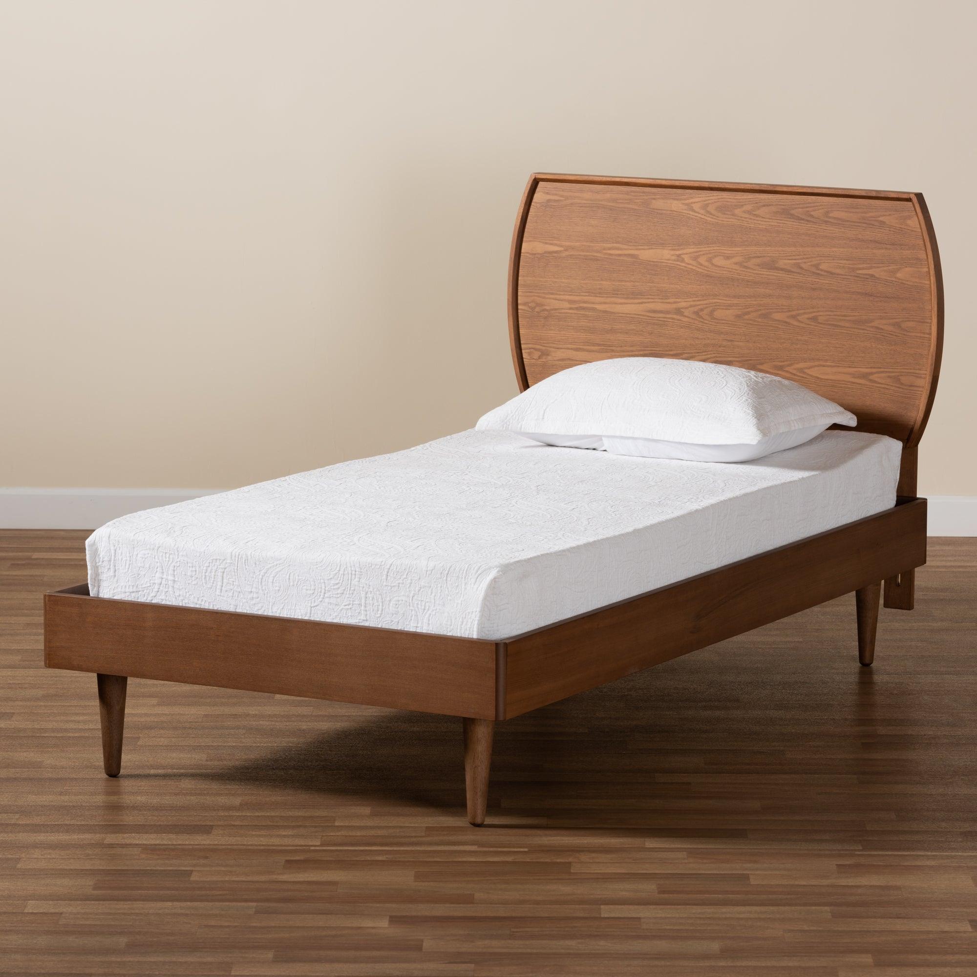 Yori Mid-Century Modern Finished Wood Platform Bed