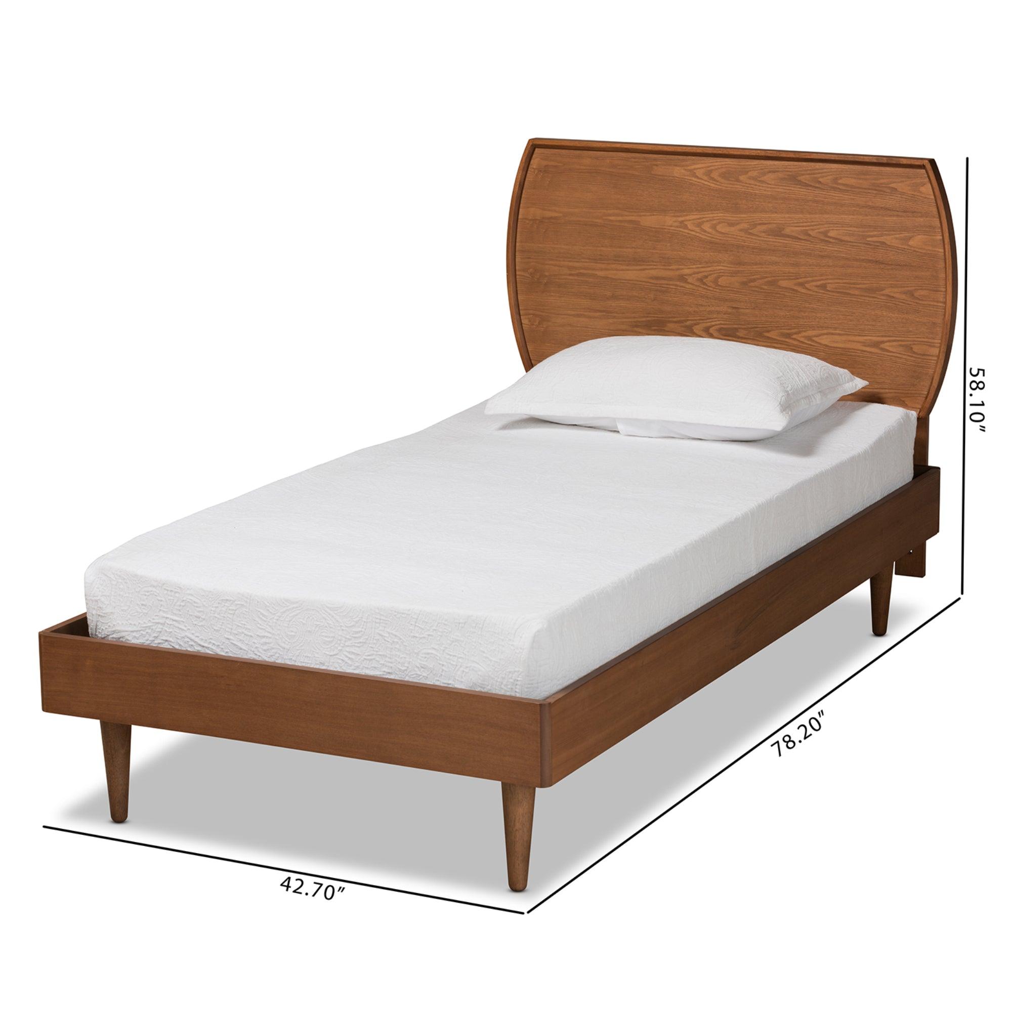 Yori Mid-Century Modern Finished Wood Platform Bed