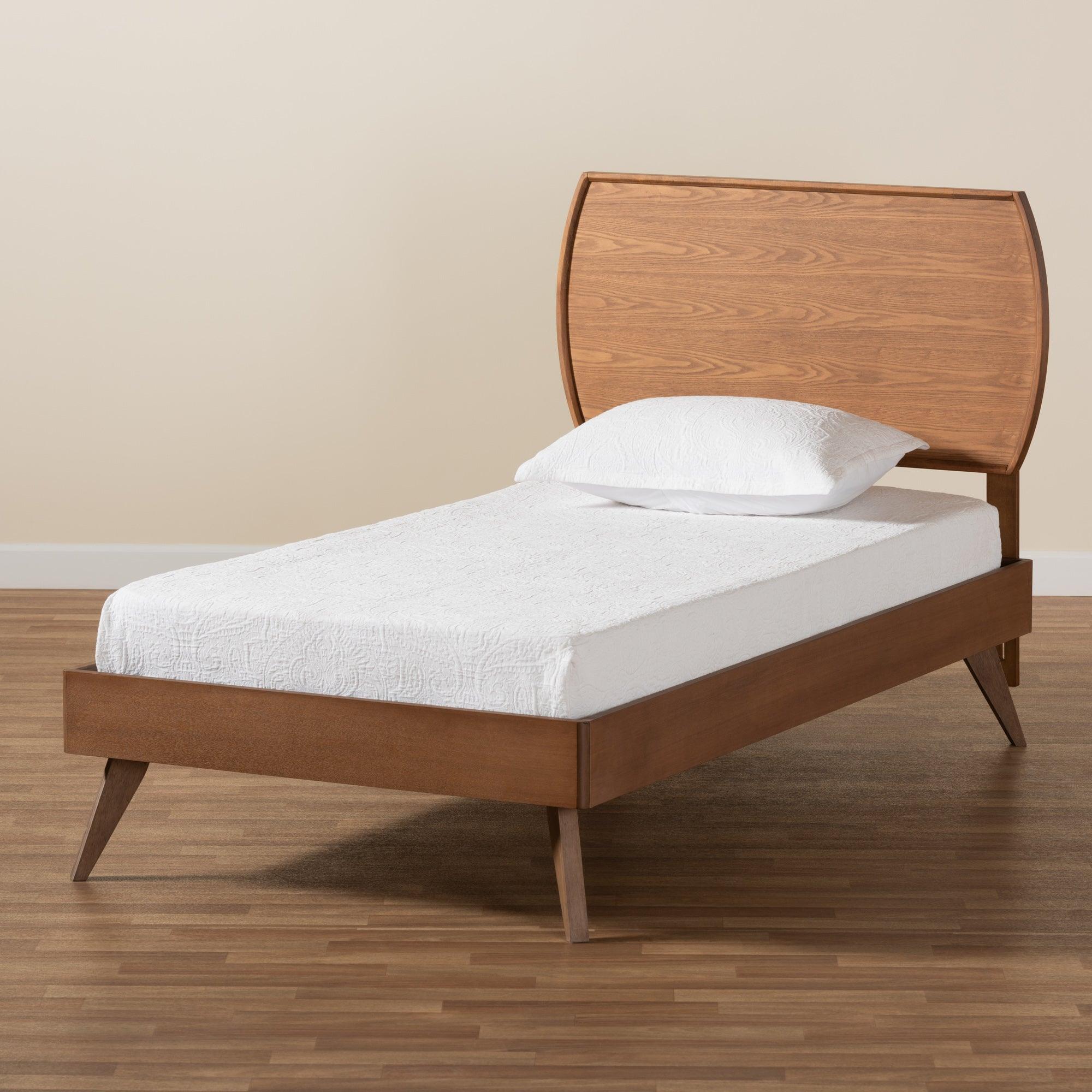 Aimi Mid-Century Modern Finished Wood Platform Bed