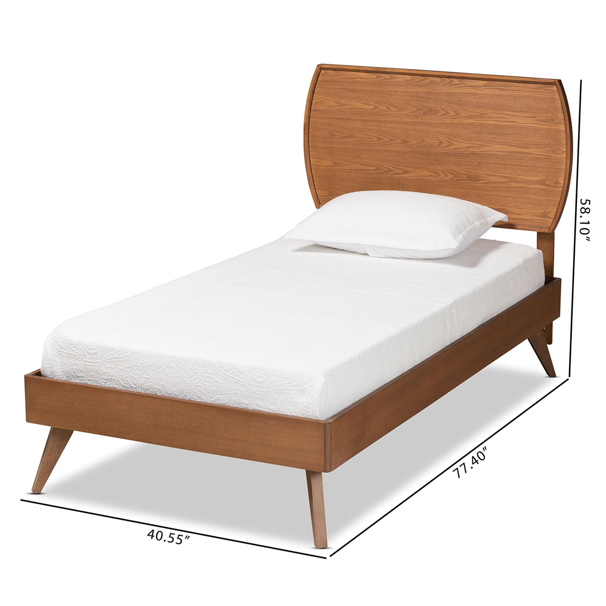 Aimi Mid-Century Modern Finished Wood Platform Bed