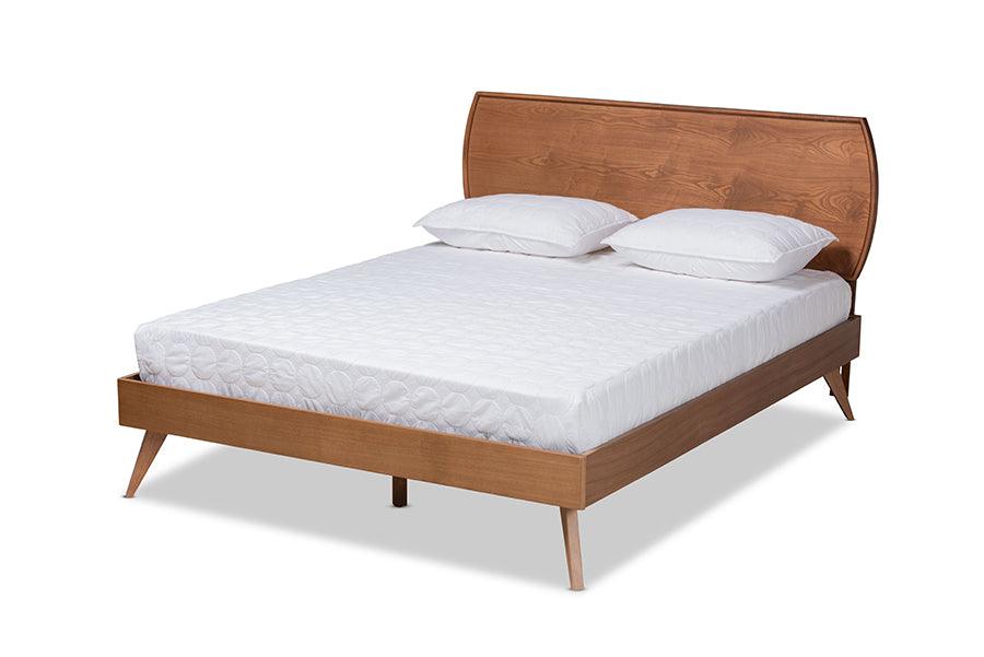 Aimi Mid-Century Modern Finished Wood Platform Bed