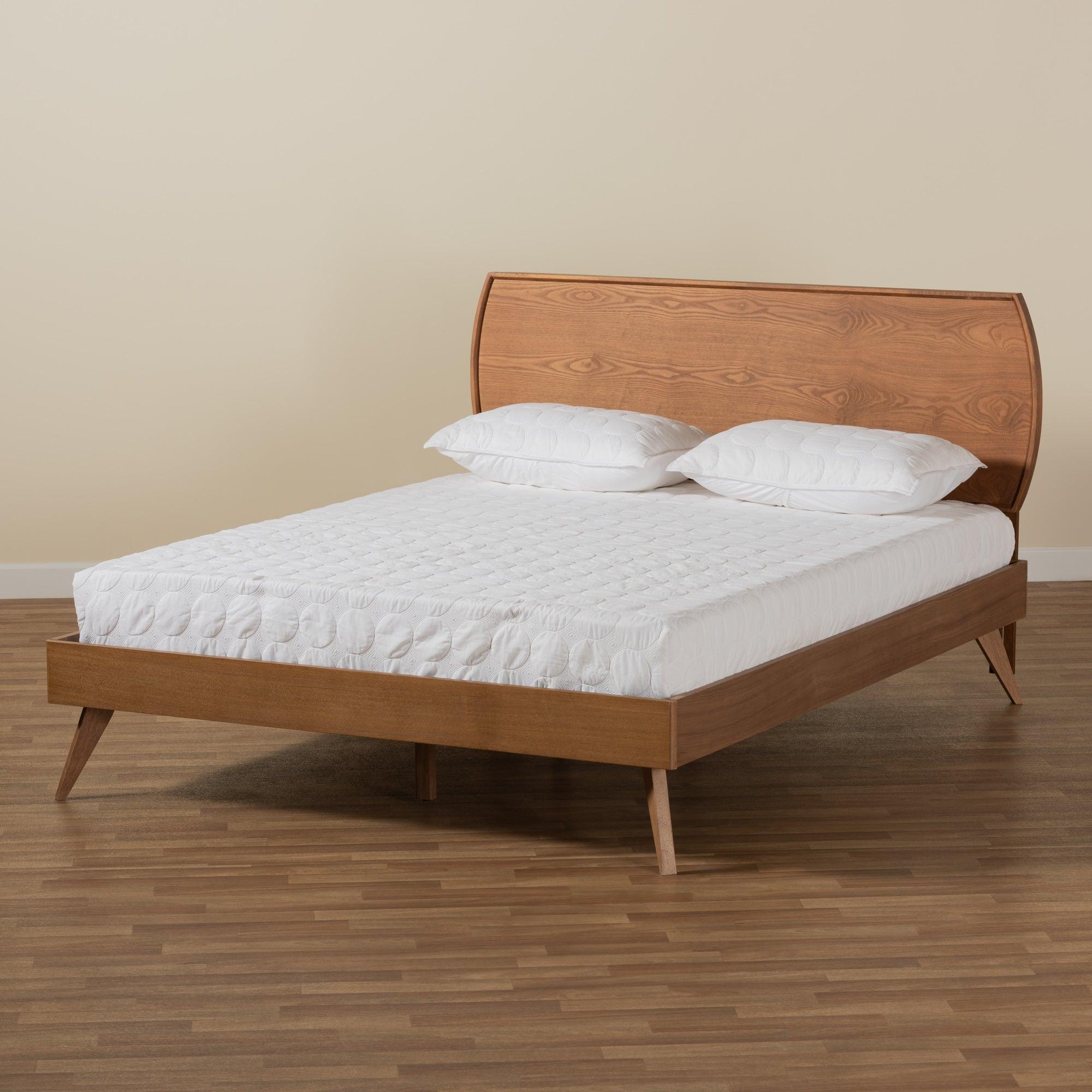 Aimi Mid-Century Modern Finished Wood Platform Bed