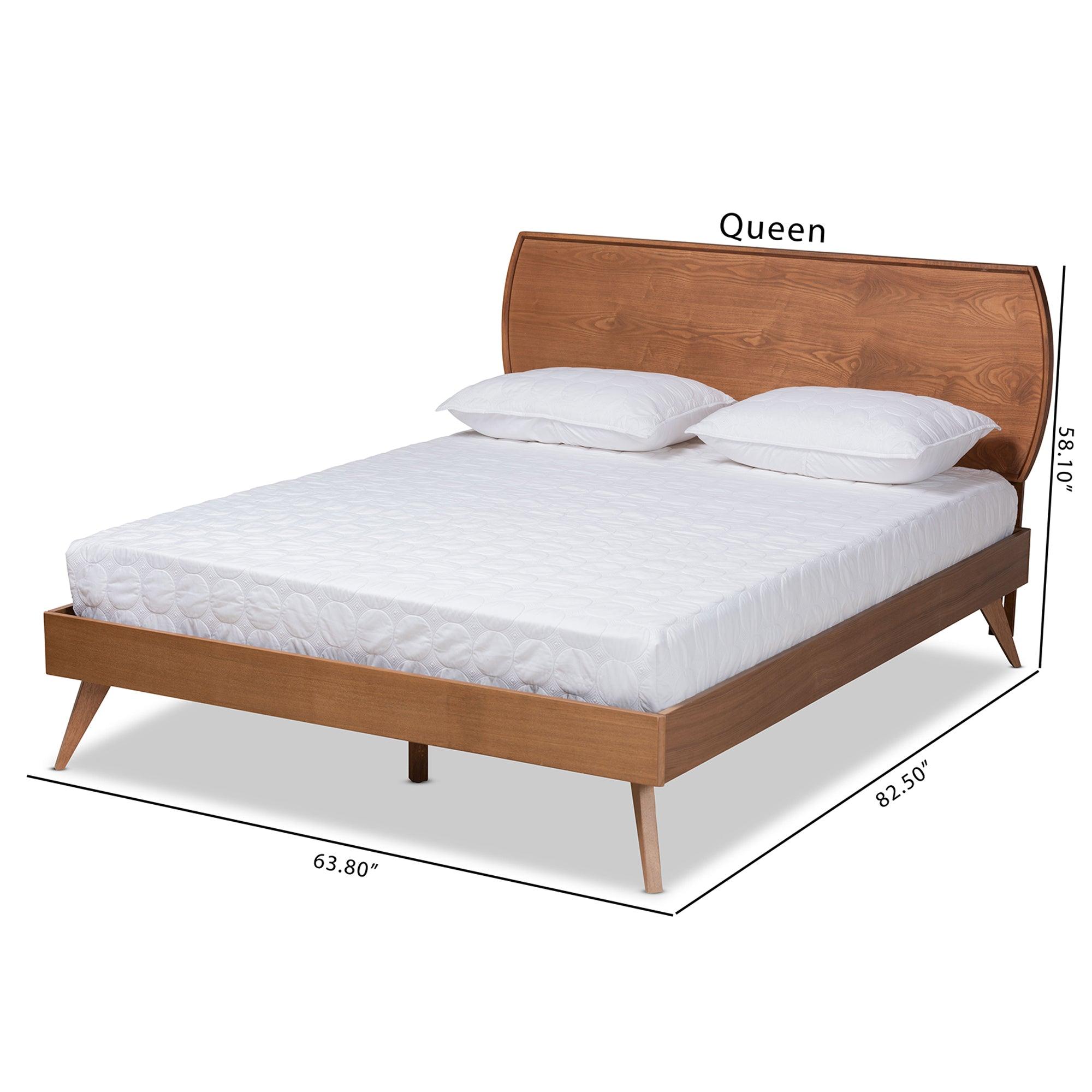 Aimi Mid-Century Modern Finished Wood Platform Bed