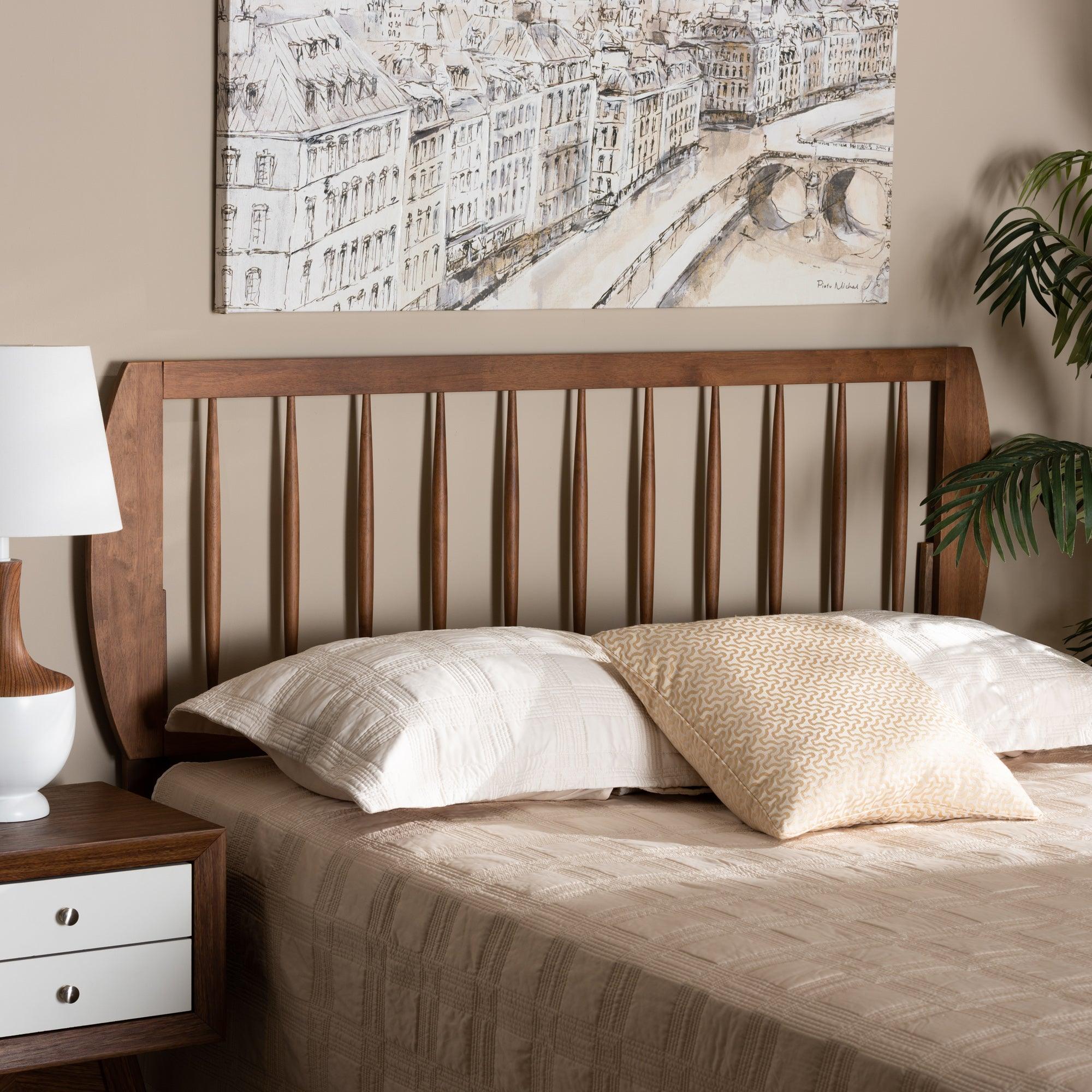 Norman Modern and Contemporary Transitional Ash Finished Wood Headboard