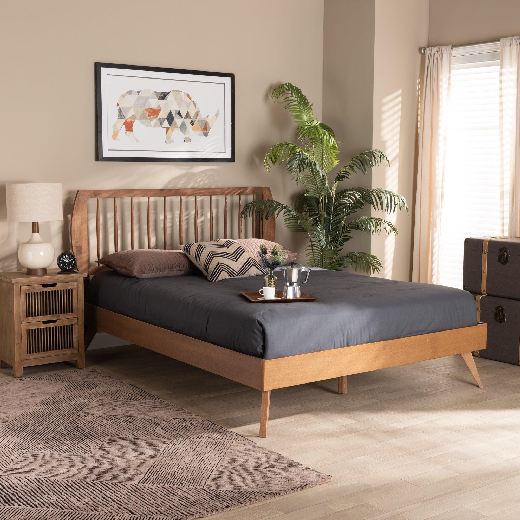 Emiko Modern and Contemporary Finished Wood Platform Bed