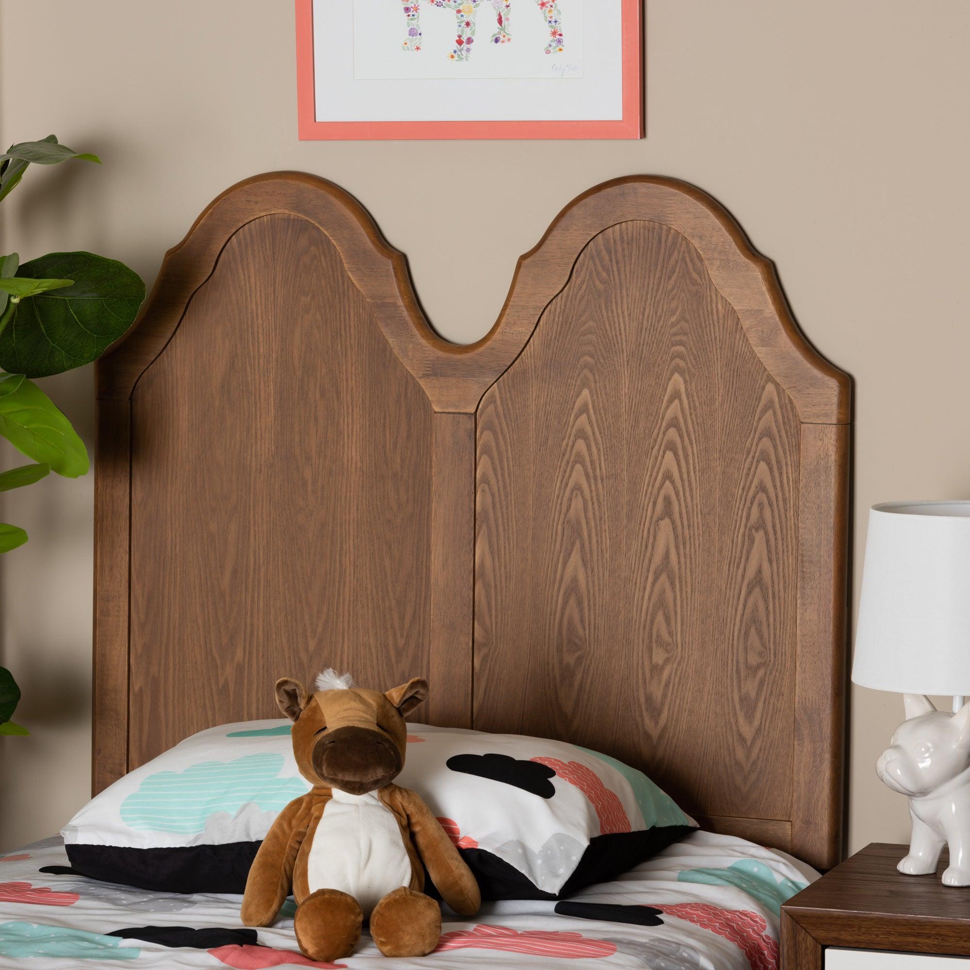 Tobin Vintage Classic and Traditional Ash Finished Wood Arched Headboard