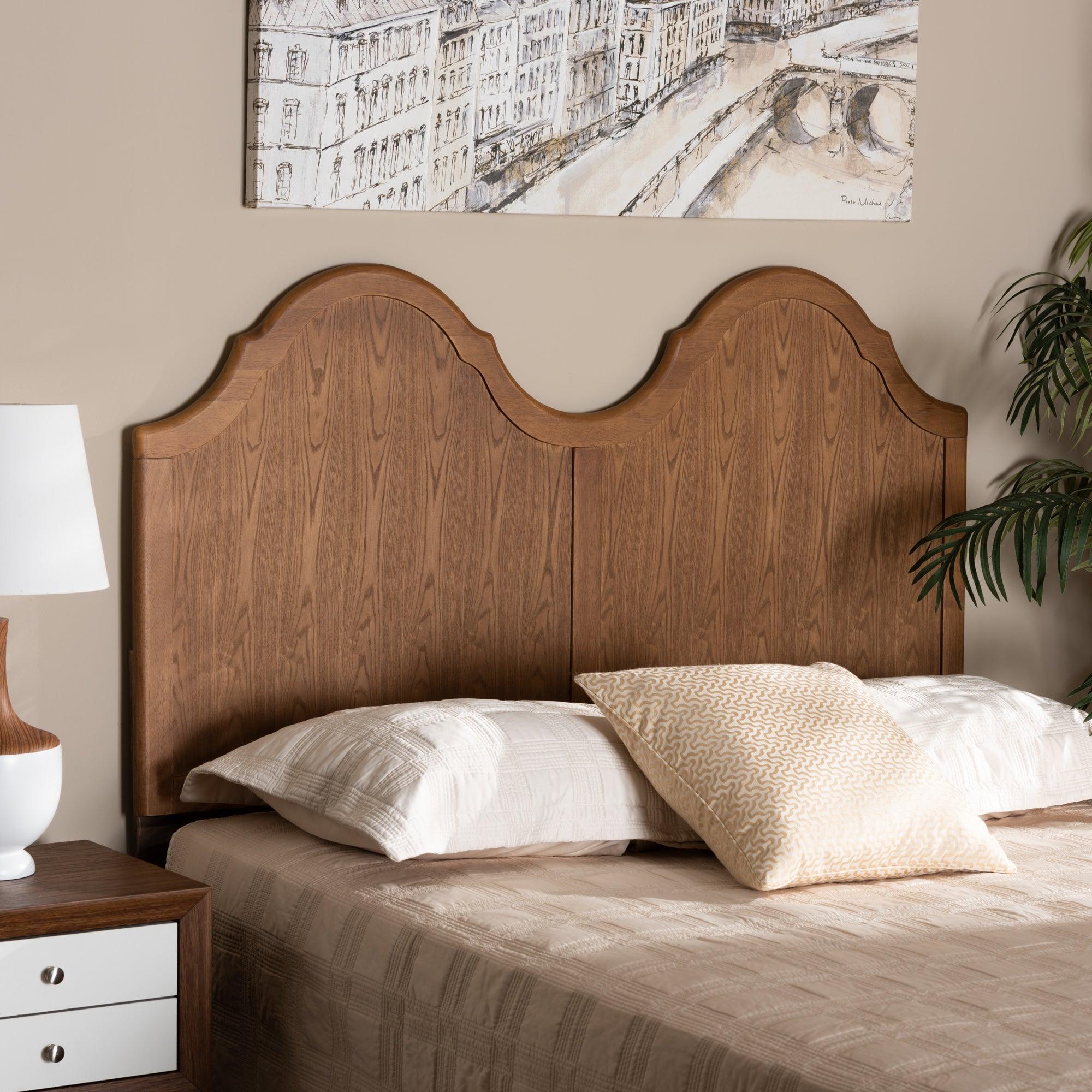 Tobin Vintage Classic and Traditional Ash Finished Wood Arched Headboard