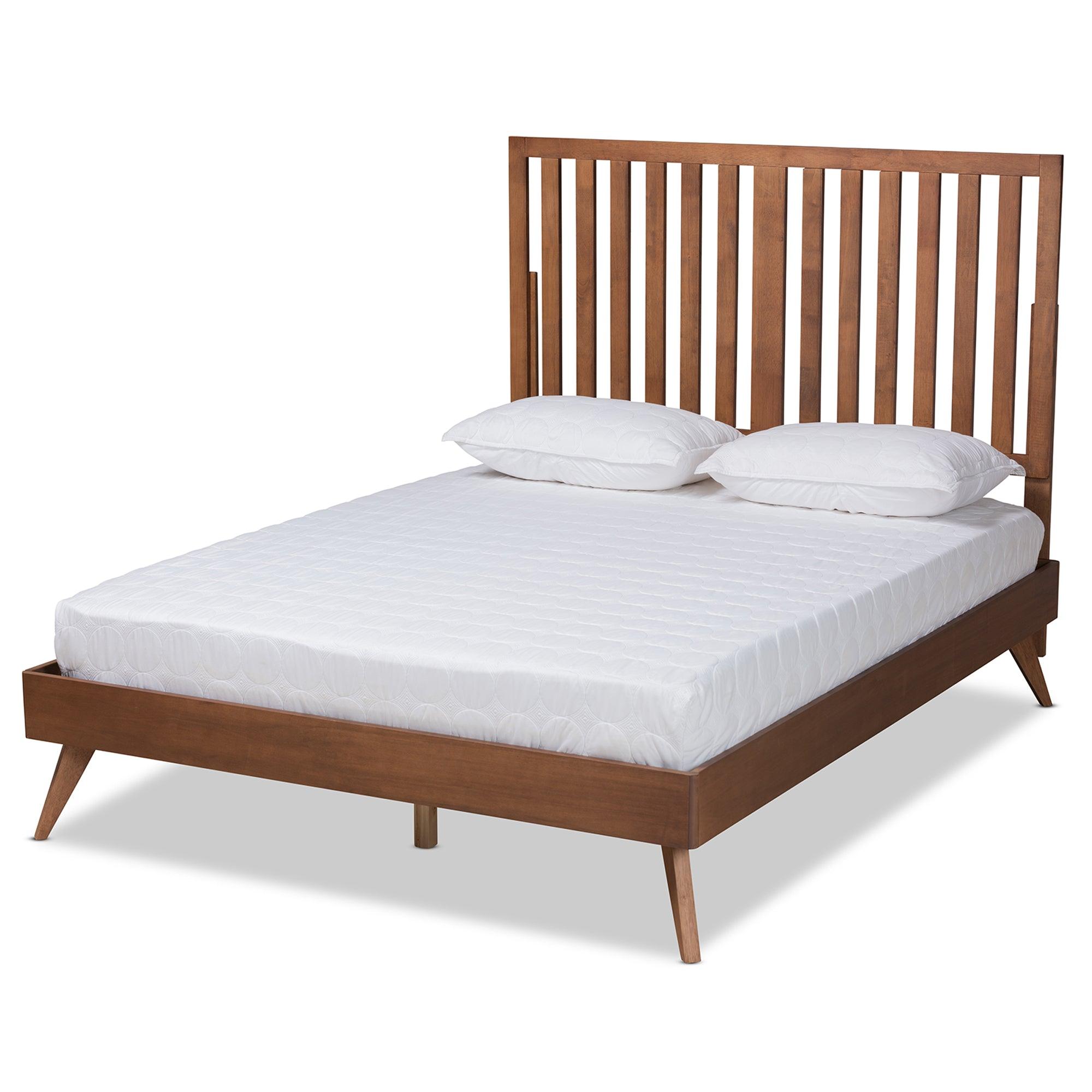 Saki Mid-Century Modern Finished Wood Platform Bed