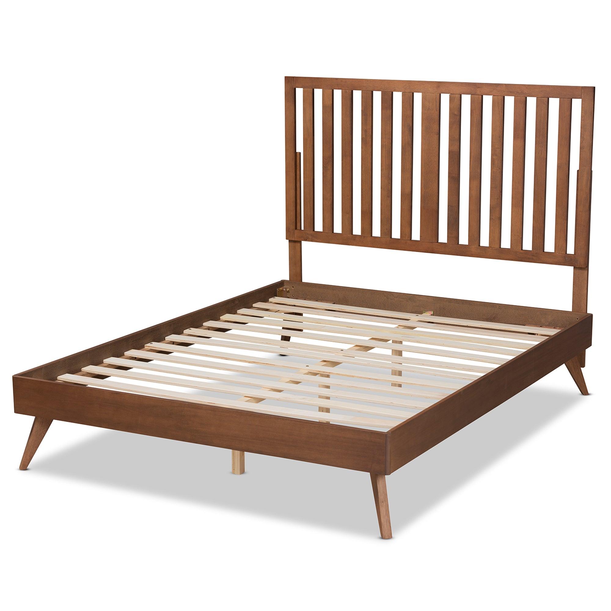 Saki Mid-Century Modern Finished Wood Platform Bed