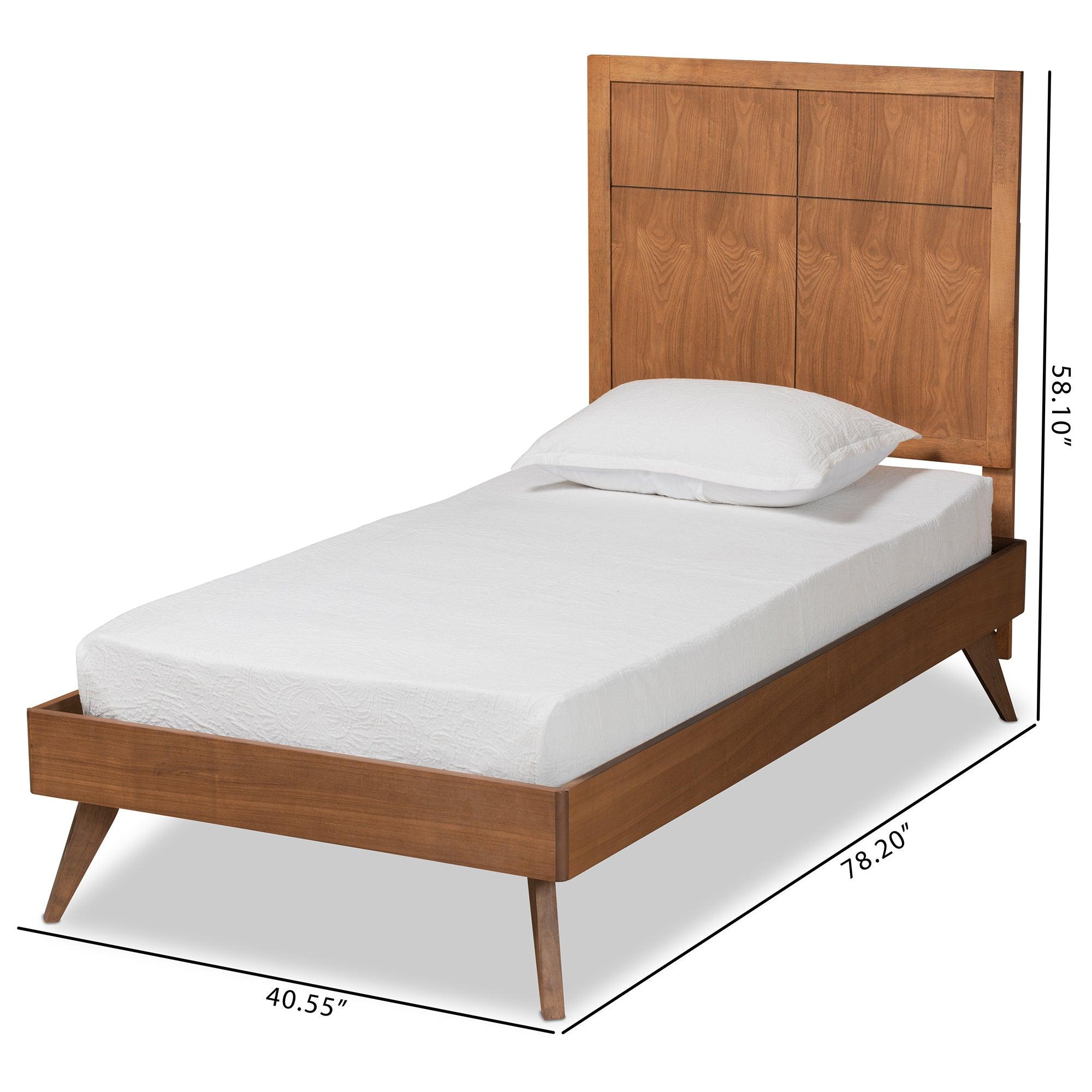 Noela Mid-Century Modern Finished Wood Platform Bed