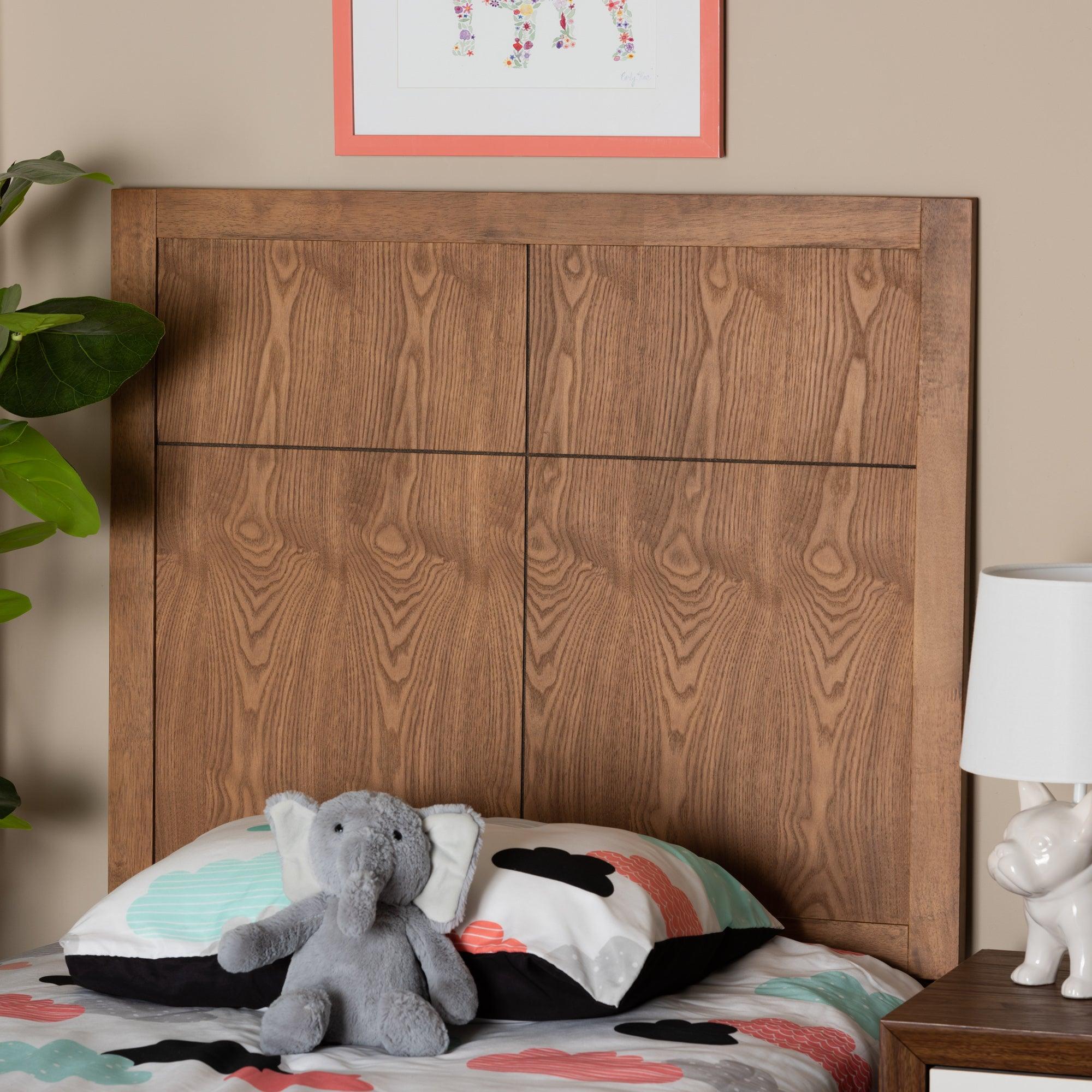 Monroe Modern Transitional and Rustic Ash Finished Wood Headboard