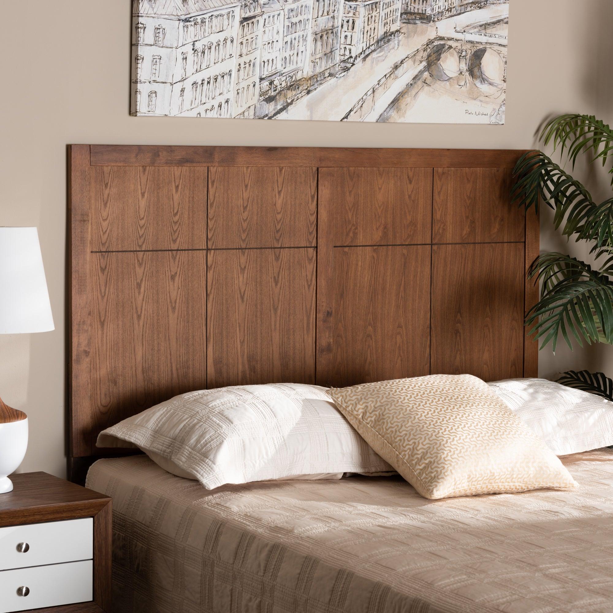 Monroe Modern Transitional and Rustic Ash Finished Wood Headboard