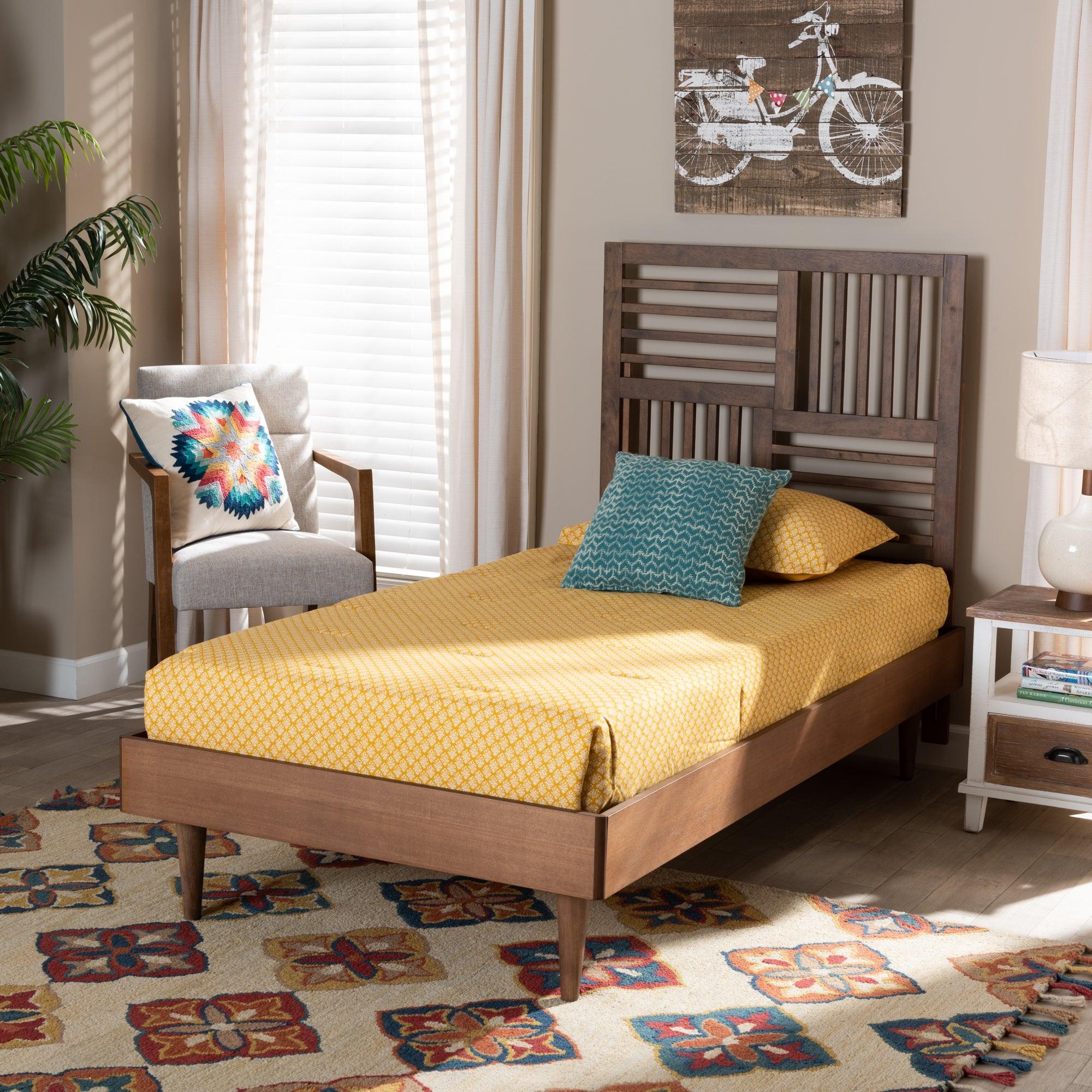 Romy Modern and Contemporary Finished Wood Platform Bed