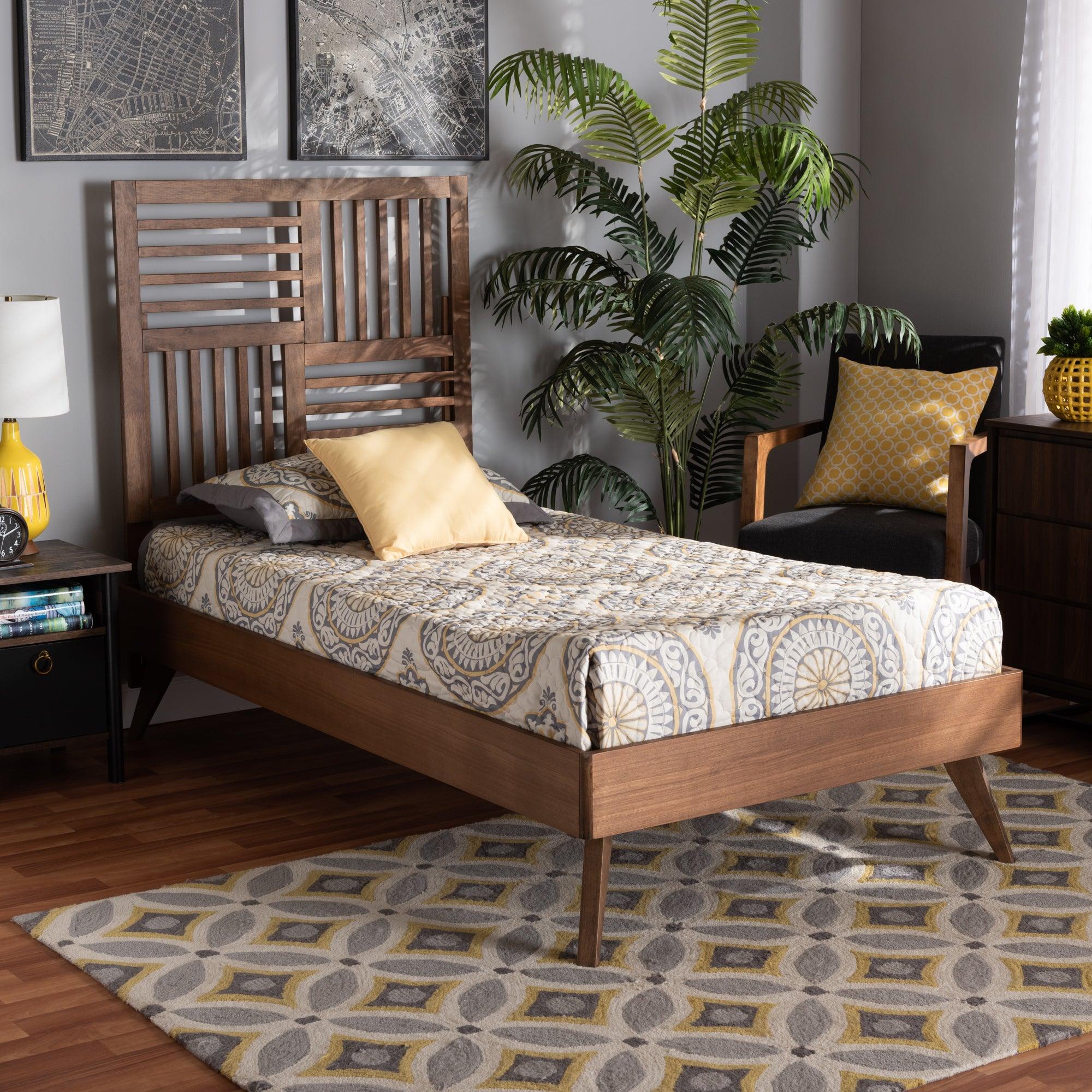 Gemma Mid-Century Modern Transitional Finished Wood Platform Bed