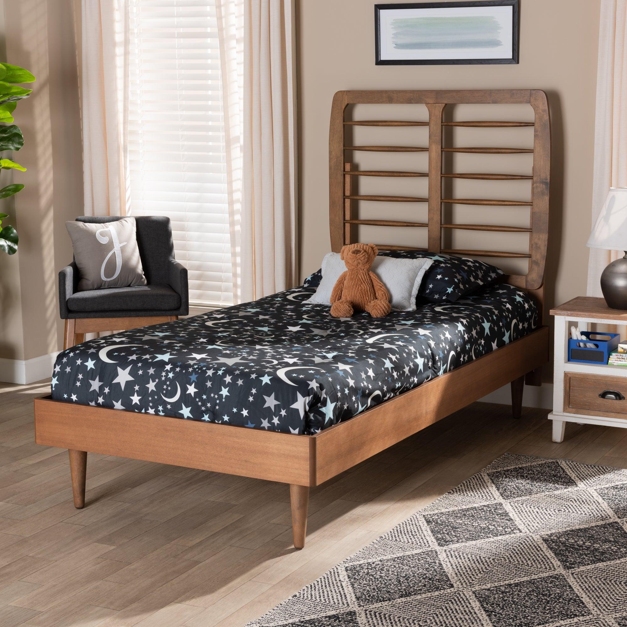 Rayna Mid-Century Modern Finished Wood Platform Bed