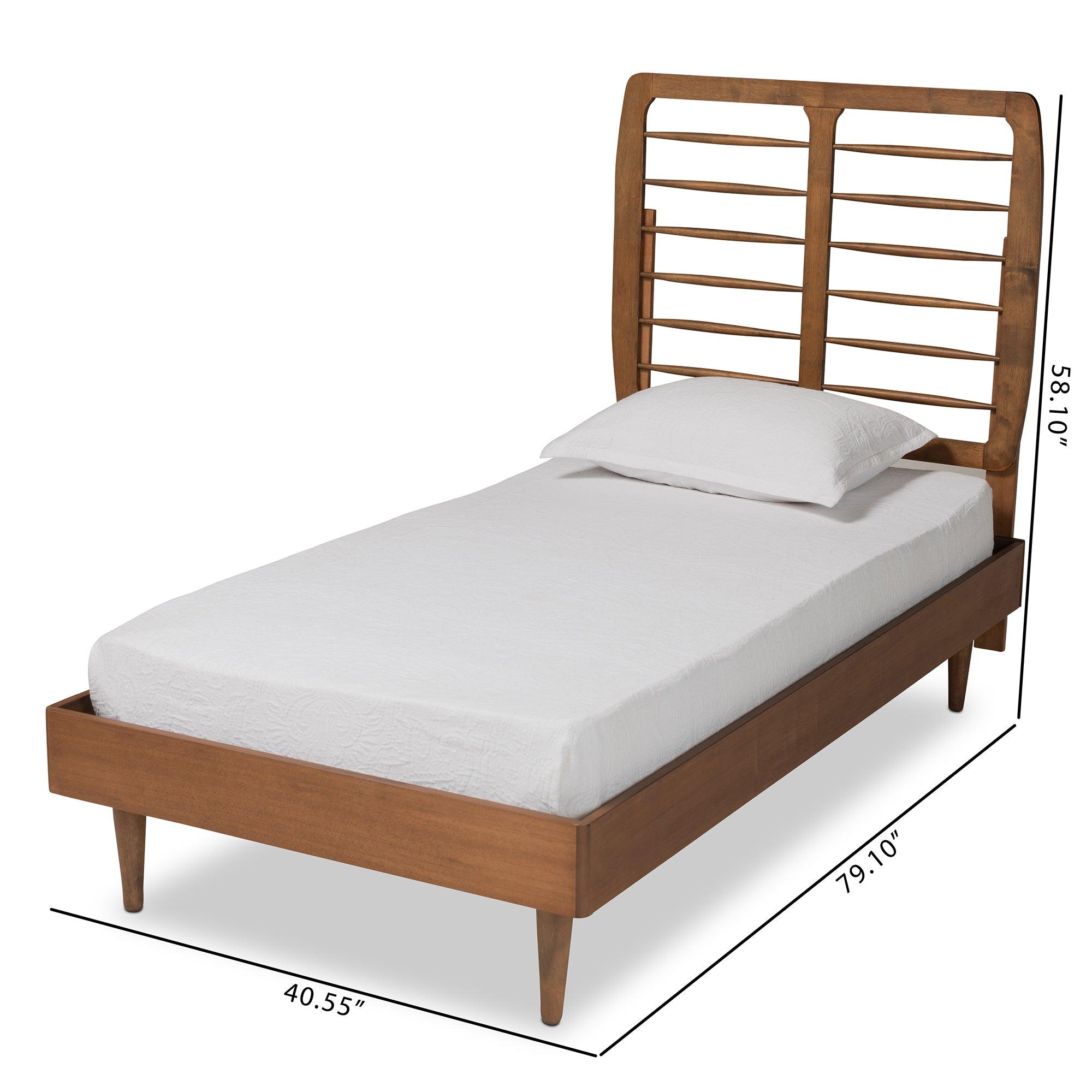 Rayna Mid-Century Modern Finished Wood Platform Bed