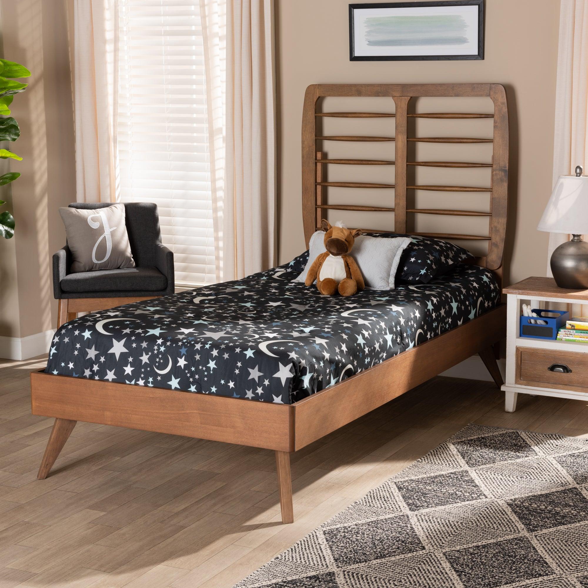 Yana Mid-Century Modern Finished Wood Platform Bed