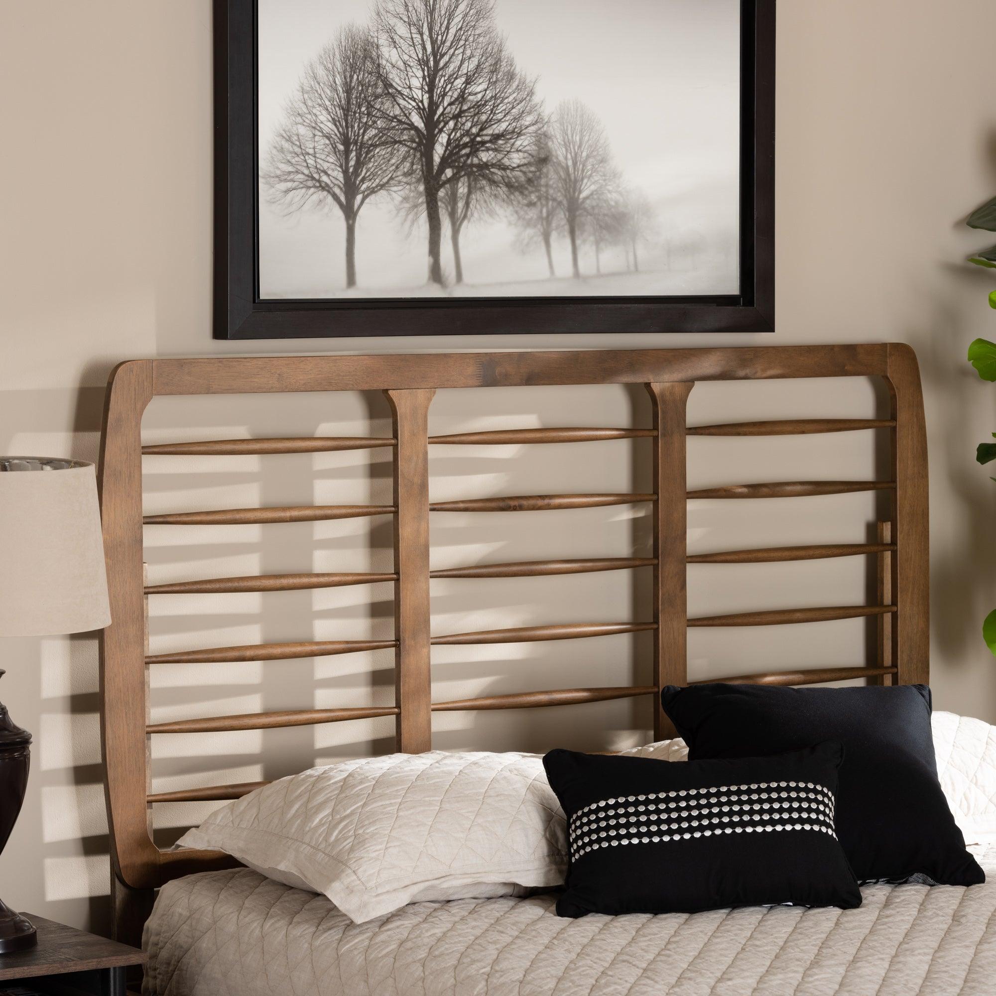 Carolyn Mid-Century Modern Ash Finished Wood Headboard