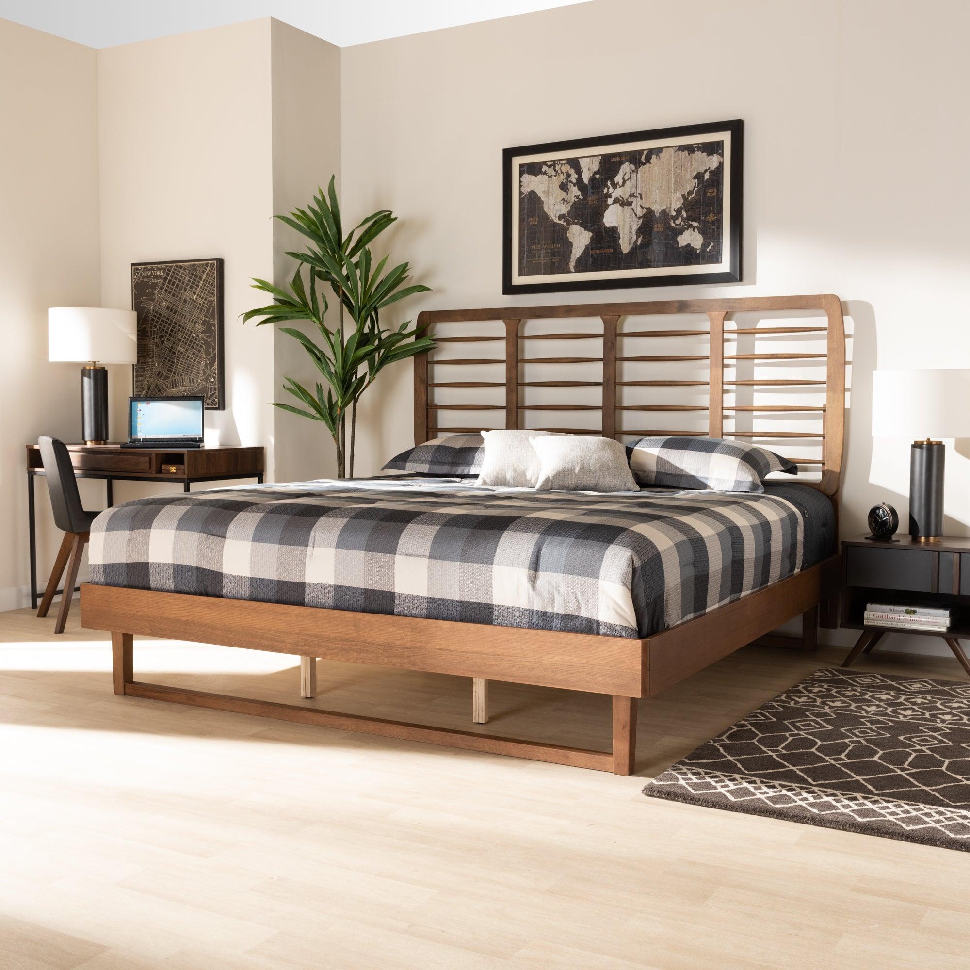 Lucie Modern and Contemporary Finished Wood Platform Bed