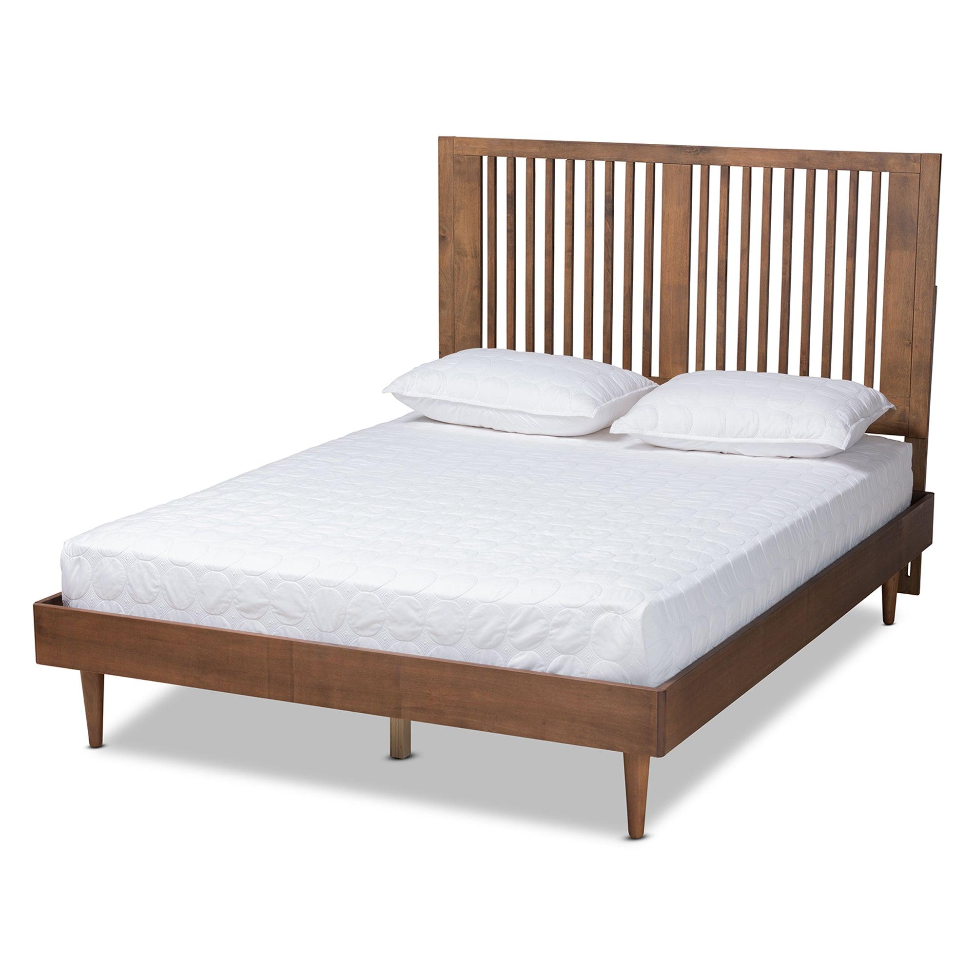 Kioshi Mid-Century Modern Transitional Ash Finished Wood Platform Bed