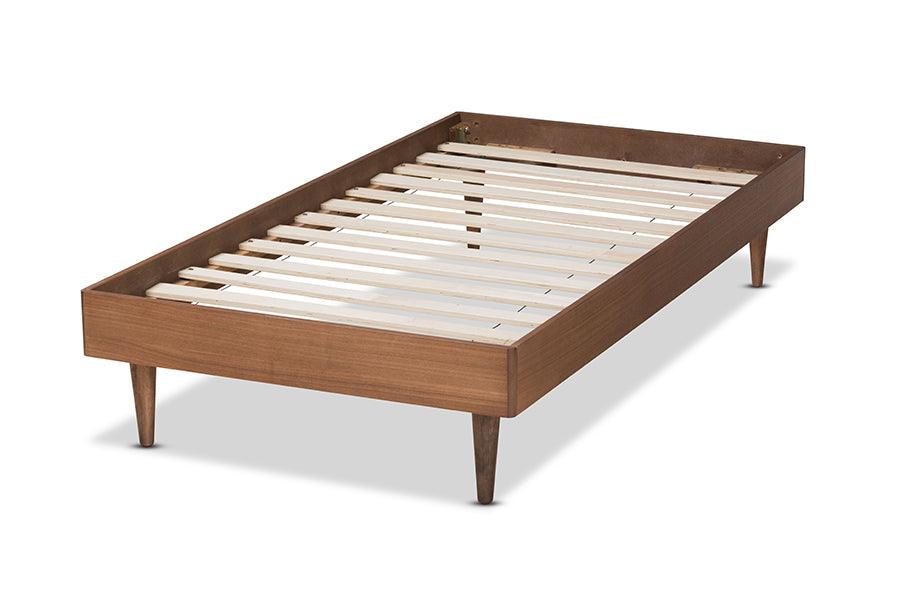 Rina Mid-Century Modern Ash Finished Wood Platform Bed Frame