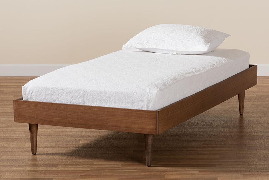 Rina Mid-Century Modern Ash Finished Wood Platform Bed Frame