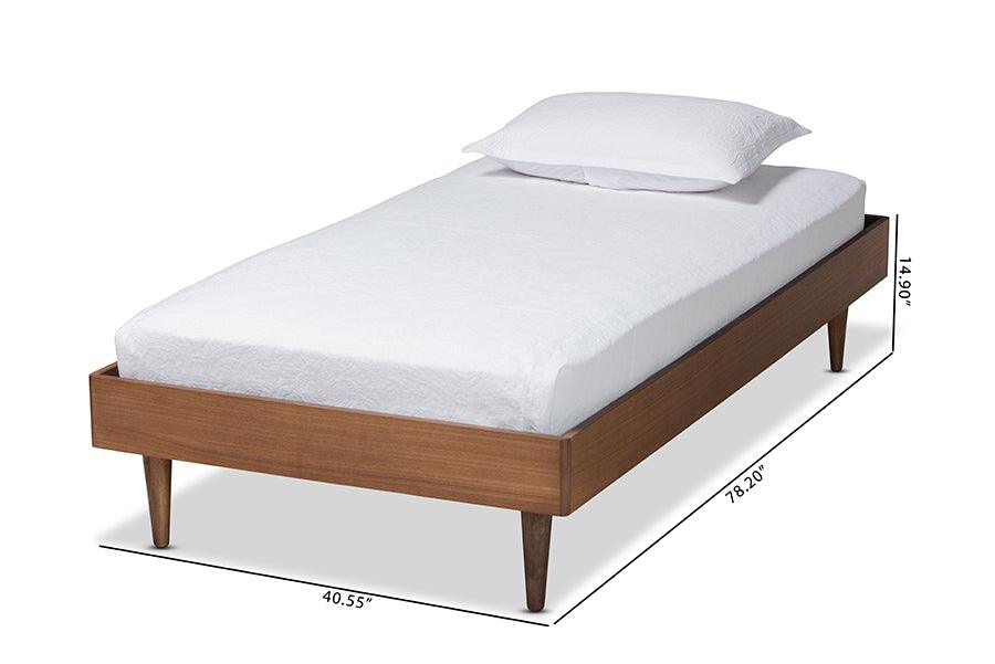 Rina Mid-Century Modern Ash Finished Wood Platform Bed Frame