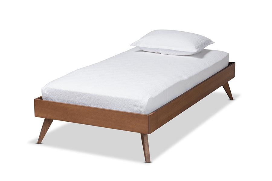 Lissette Mid-Century Modern Ash Finished Wood Platform Bed Frame