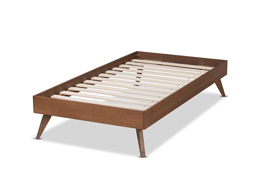 Lissette Mid-Century Modern Ash Finished Wood Platform Bed Frame