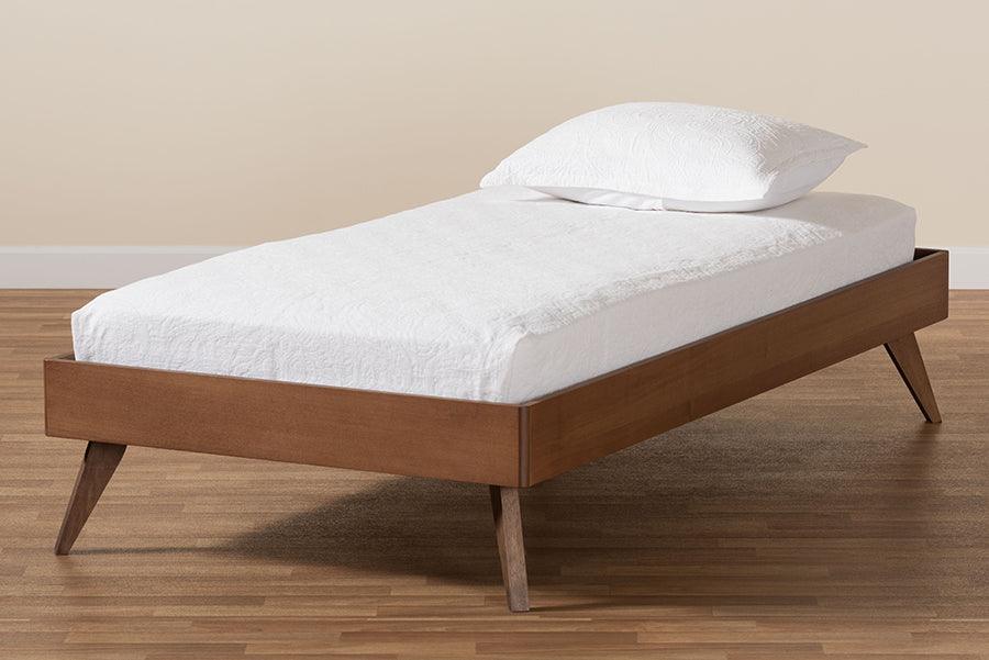 Lissette Mid-Century Modern Ash Finished Wood Platform Bed Frame