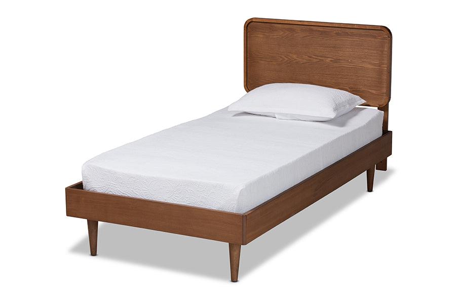 Gisa Mid-Century Modern Transitional Finished Wood Platform Bed