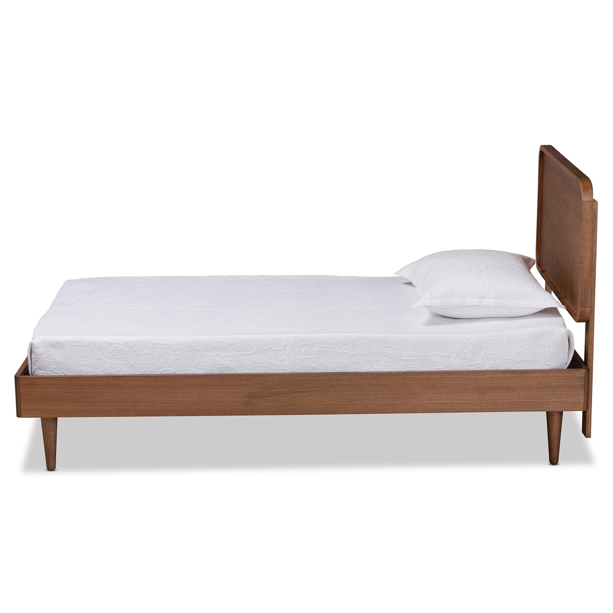 Gisa Mid-Century Modern Transitional Finished Wood Platform Bed