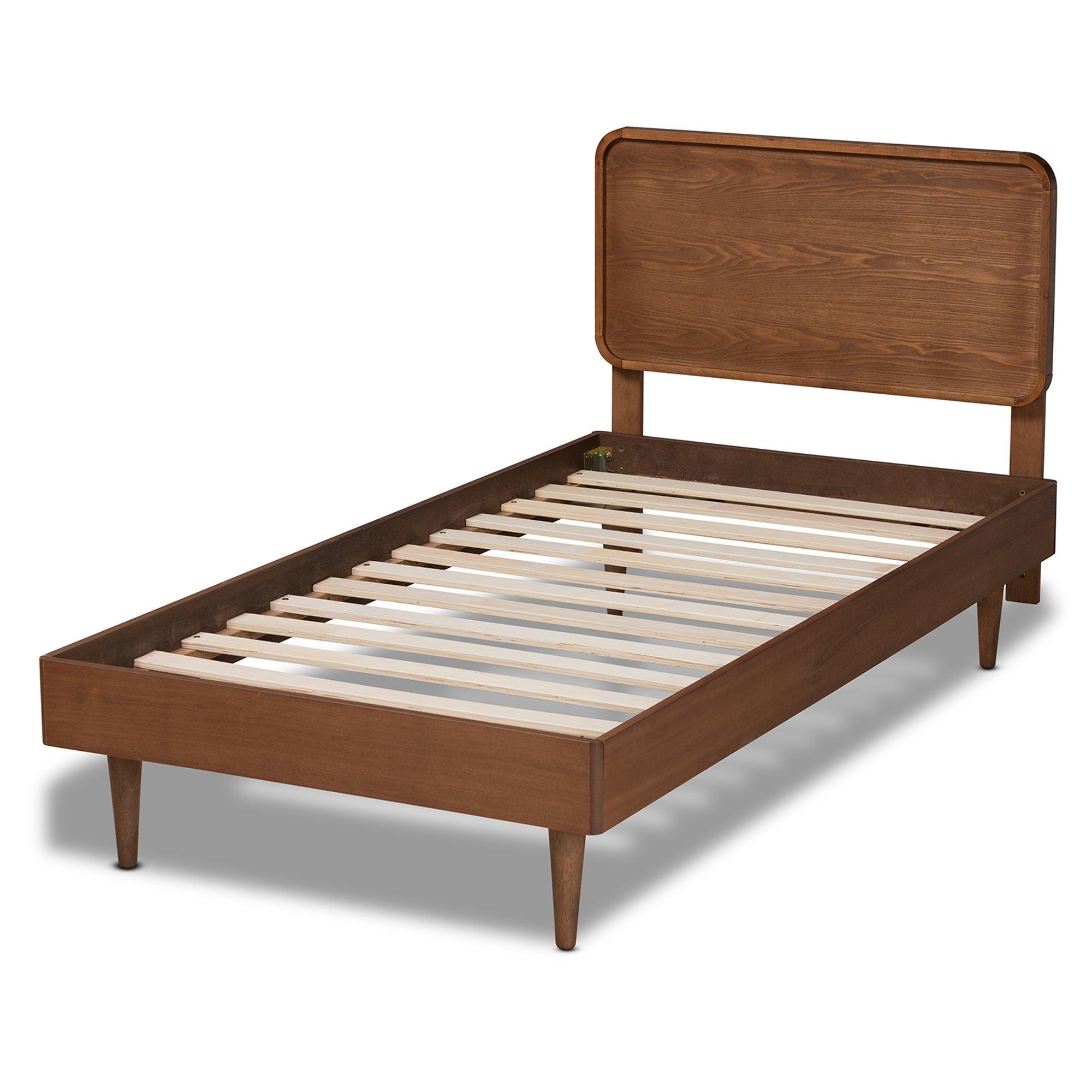 Gisa Mid-Century Modern Transitional Finished Wood Platform Bed