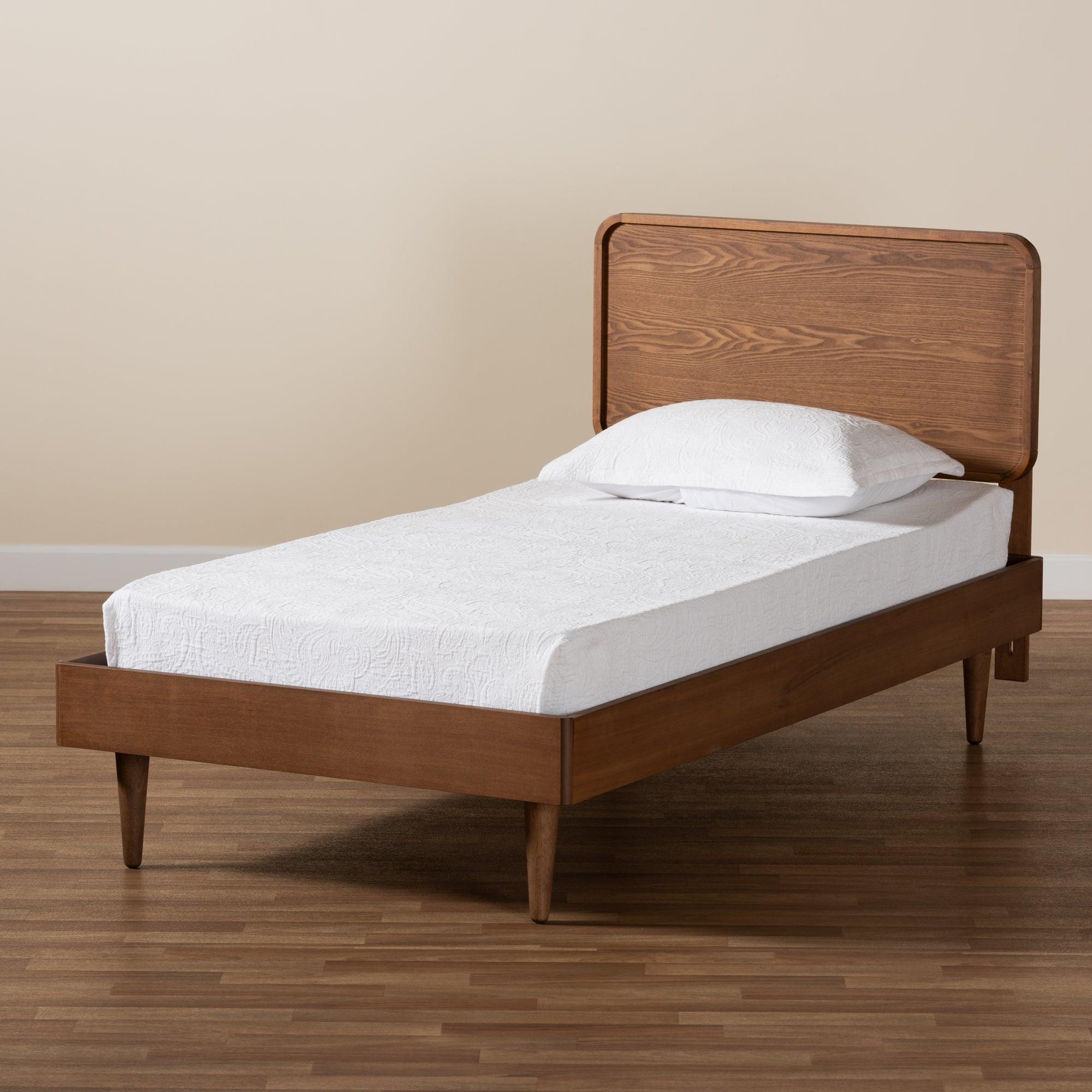 Gisa Mid-Century Modern Transitional Finished Wood Platform Bed