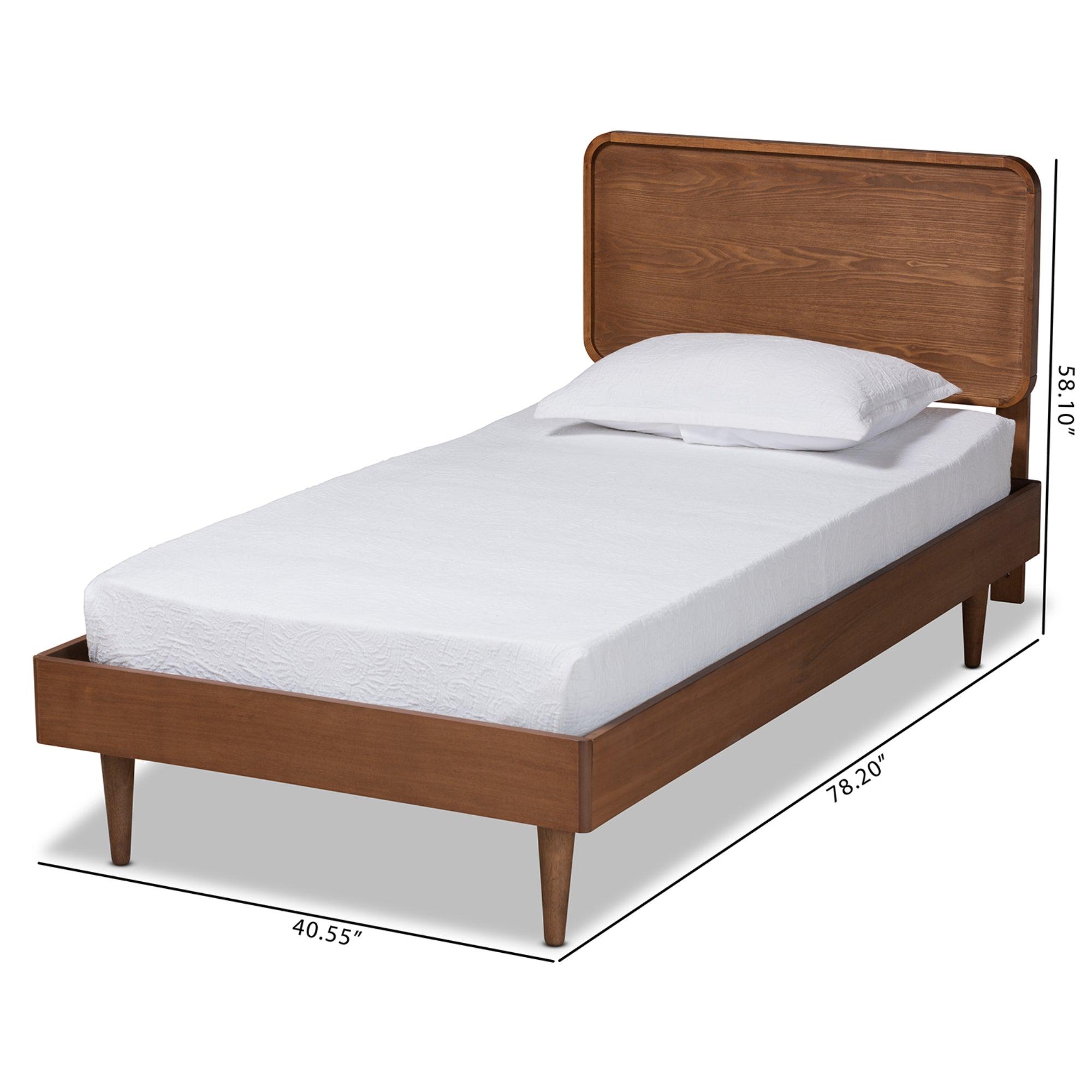 Gisa Mid-Century Modern Transitional Finished Wood Platform Bed