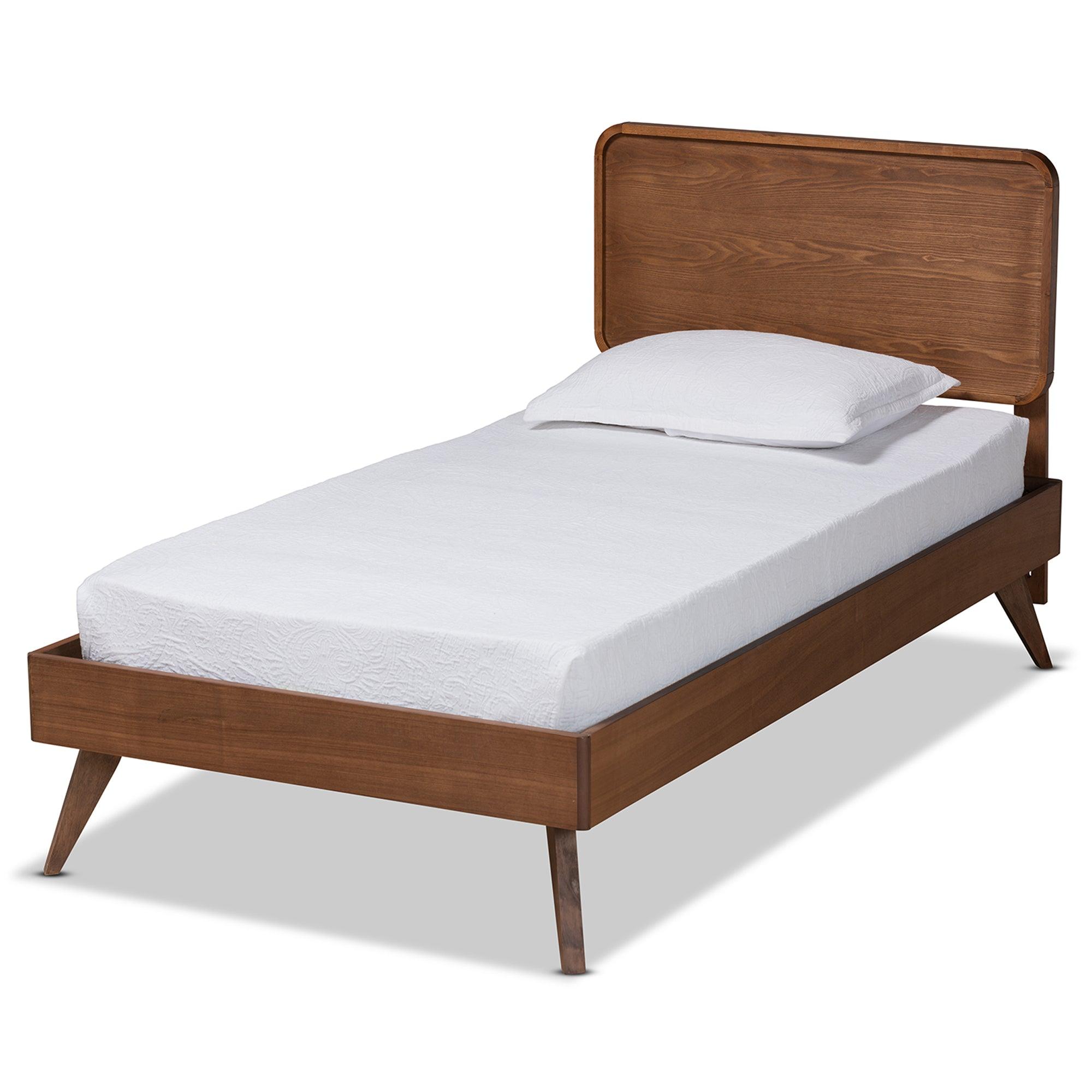 Leola Mid-Century Modern Transitional Finished Wood Platform Bed