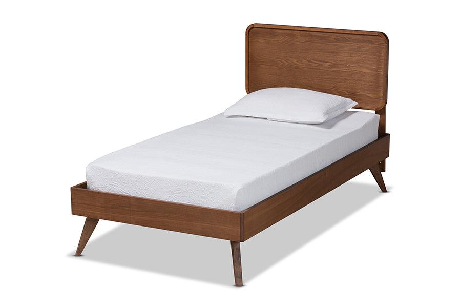 Leola Mid-Century Modern Transitional Finished Wood Platform Bed