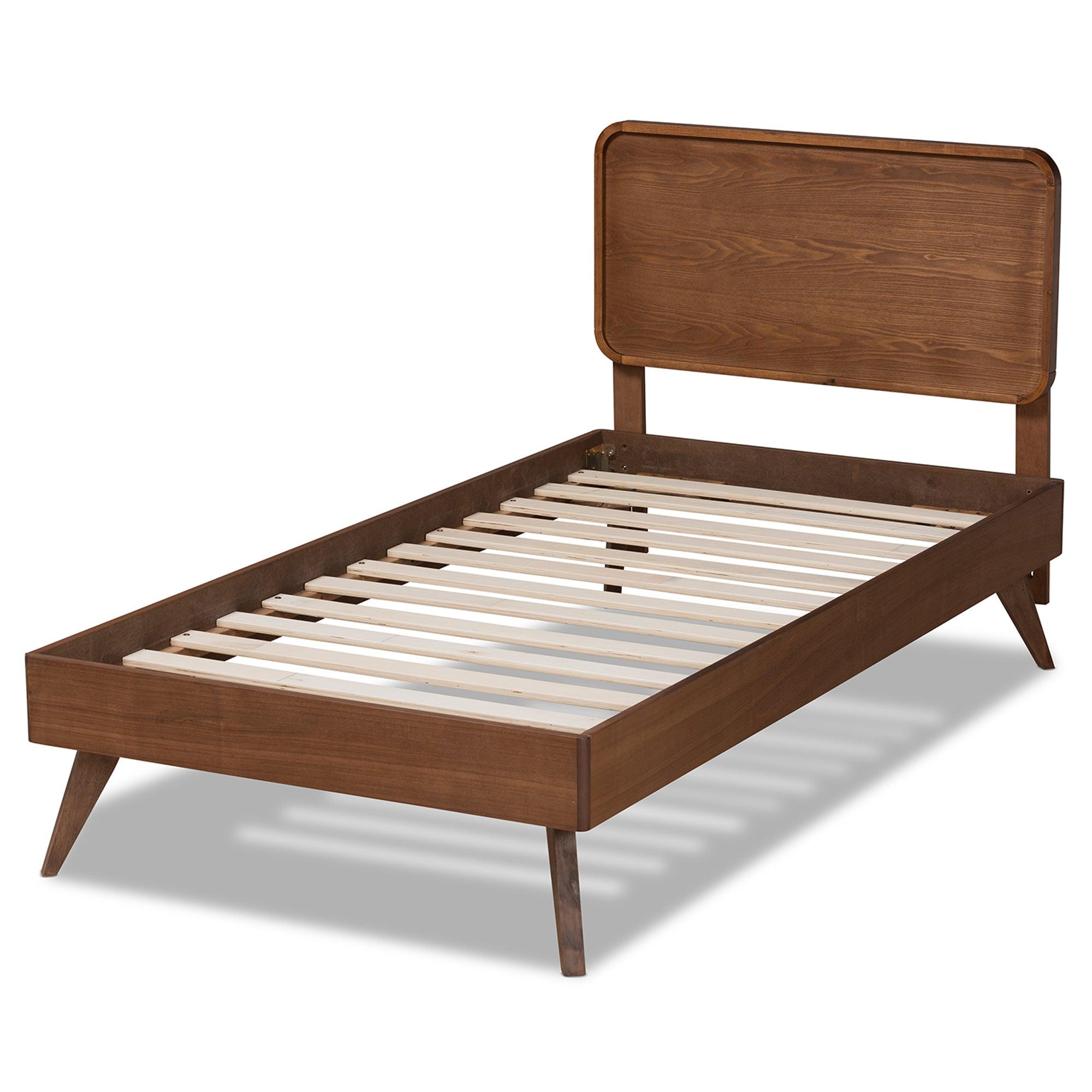 Leola Mid-Century Modern Transitional Finished Wood Platform Bed