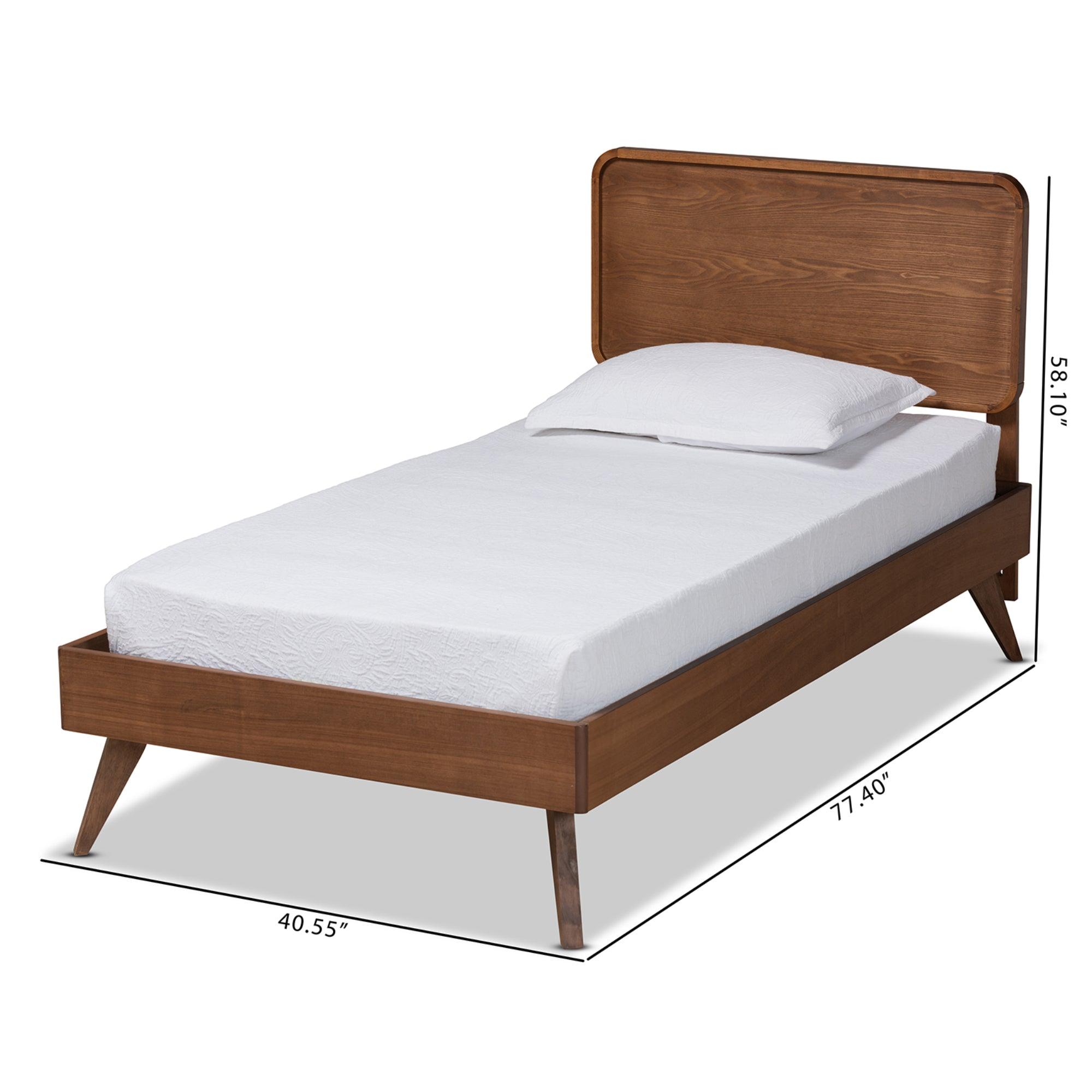 Leola Mid-Century Modern Transitional Finished Wood Platform Bed