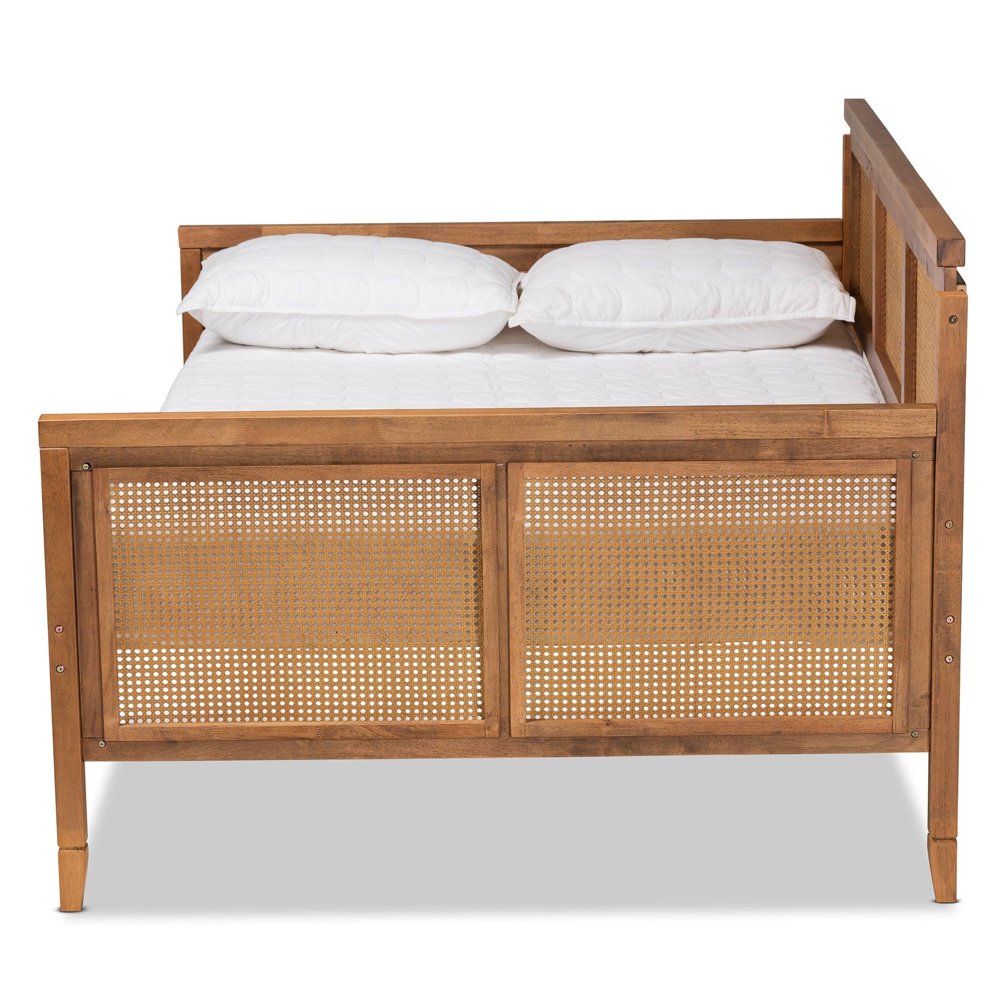 Toveli Vintage French Inspired Ash Finished Wood and Synthetic Rattan Daybed