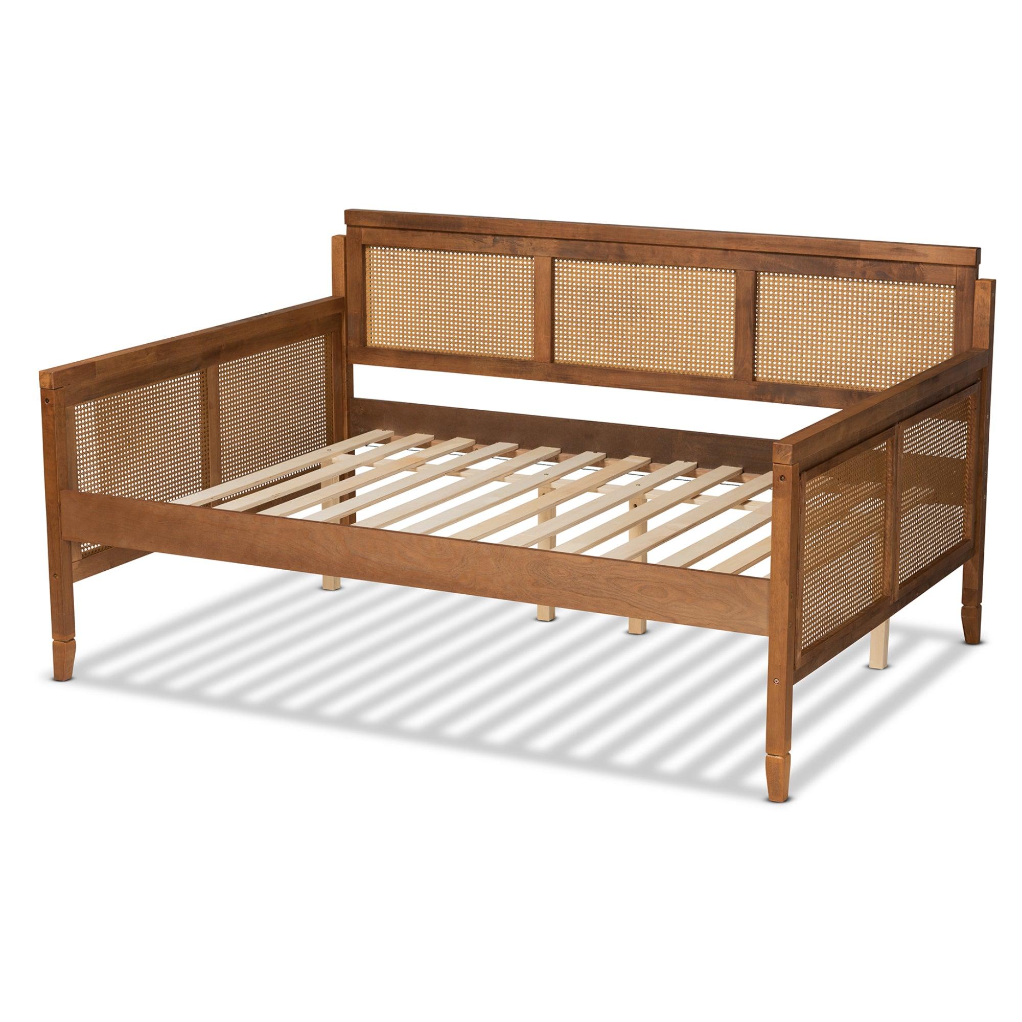 Toveli Vintage French Inspired Ash Finished Wood and Synthetic Rattan Daybed