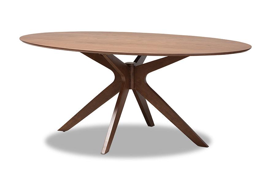 Monte Mid-Century Modern Finished Wood 71-Inch Oval Dining Table